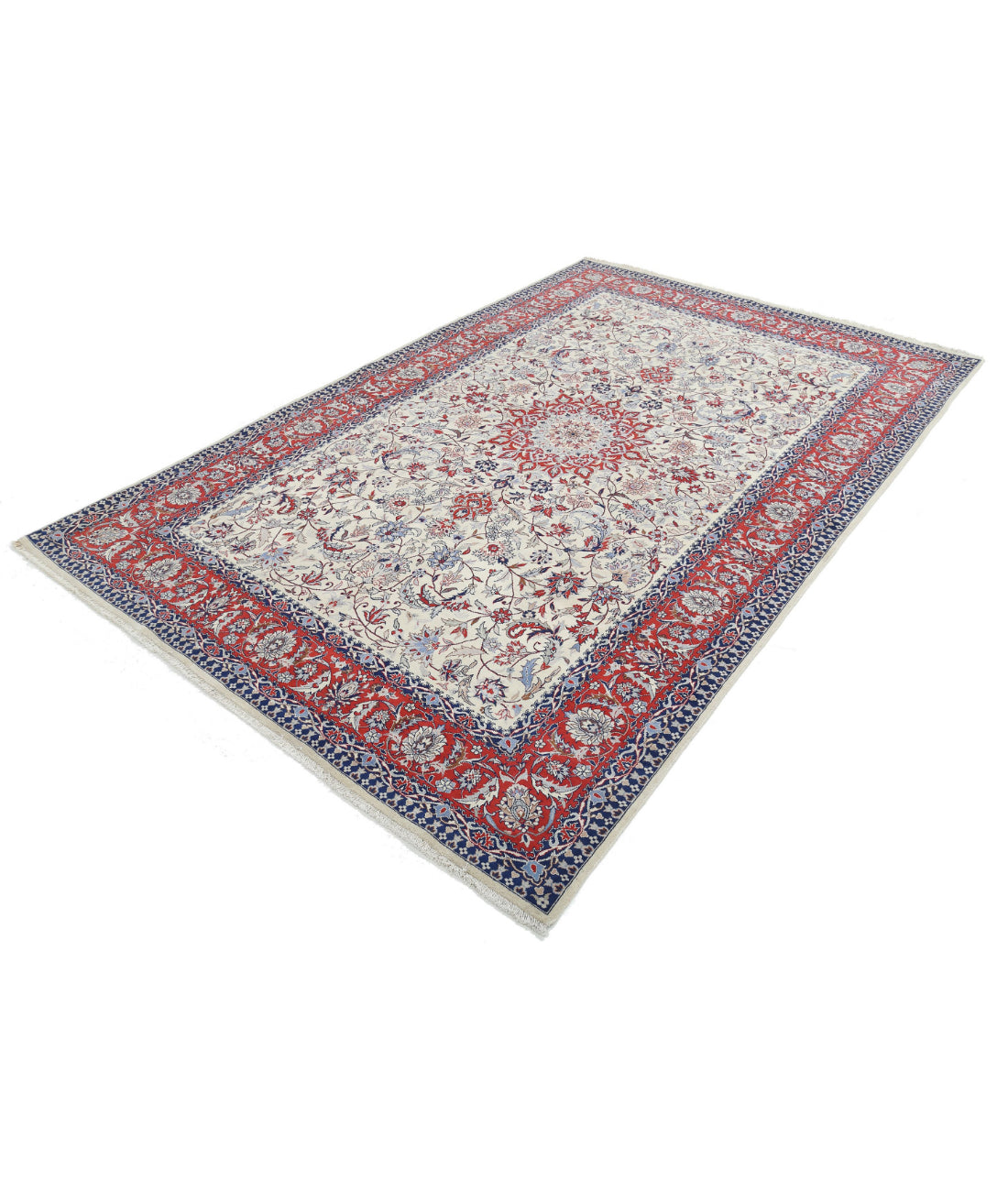 Heritage 6'0'' X 9'1'' Hand-Knotted Wool Rug 6'0'' x 9'1'' (180 X 273) / Ivory / Red