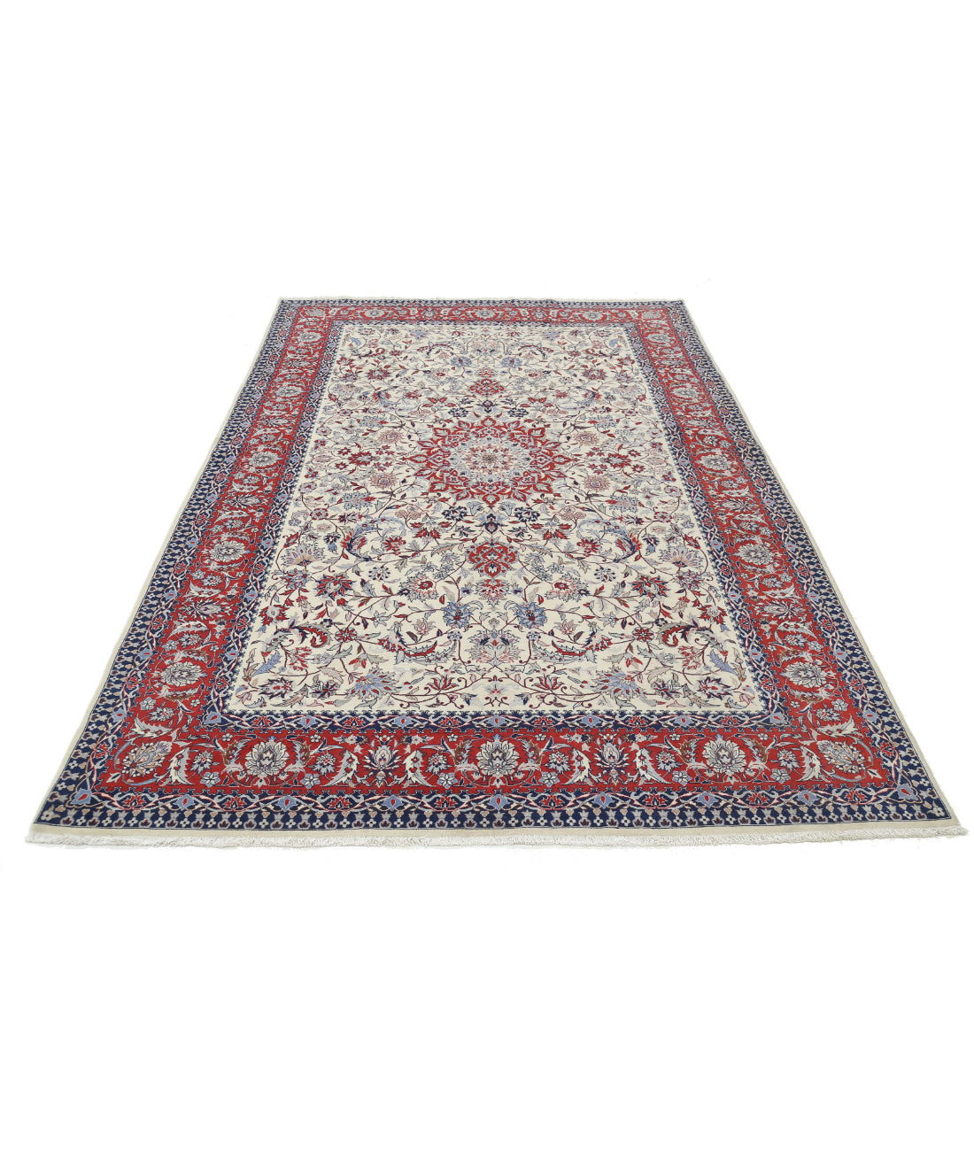 Heritage 6'0'' X 9'1'' Hand-Knotted Wool Rug 6'0'' x 9'1'' (180 X 273) / Ivory / Red