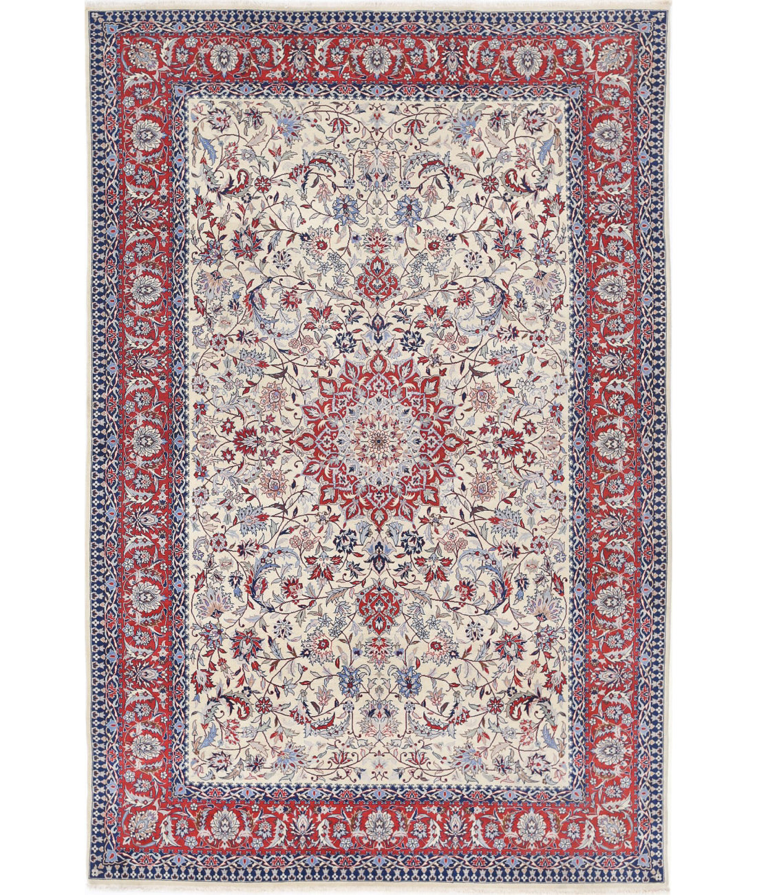 Heritage 6'0'' X 9'1'' Hand-Knotted Wool Rug 6'0'' x 9'1'' (180 X 273) / Ivory / Red