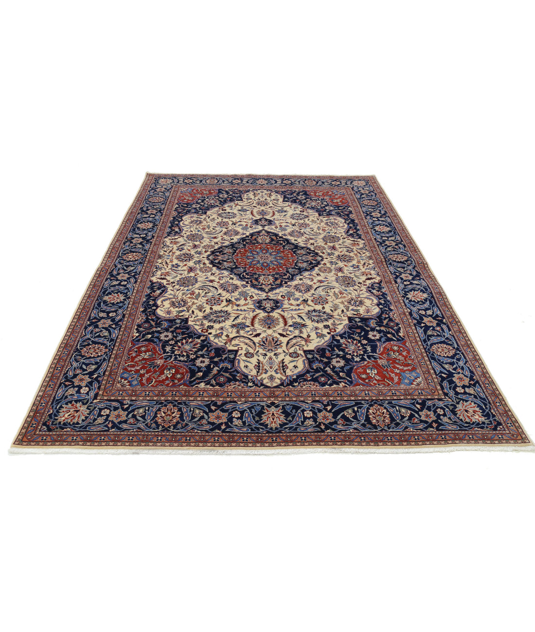 Heritage 6'0'' X 8'11'' Hand-Knotted Wool Rug 6'0'' x 8'11'' (180 X 268) / Ivory / Blue