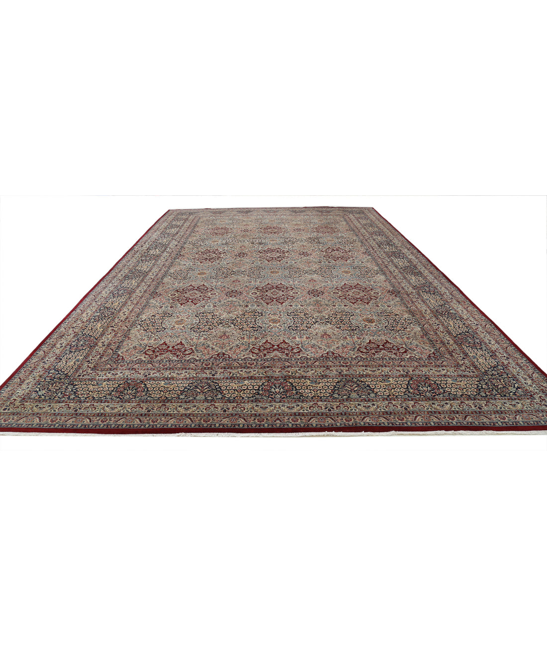 Heritage 12'0'' X 18'3'' Hand-Knotted Wool Rug 12'0'' x 18'3'' (360 X 548) / Red / Blue