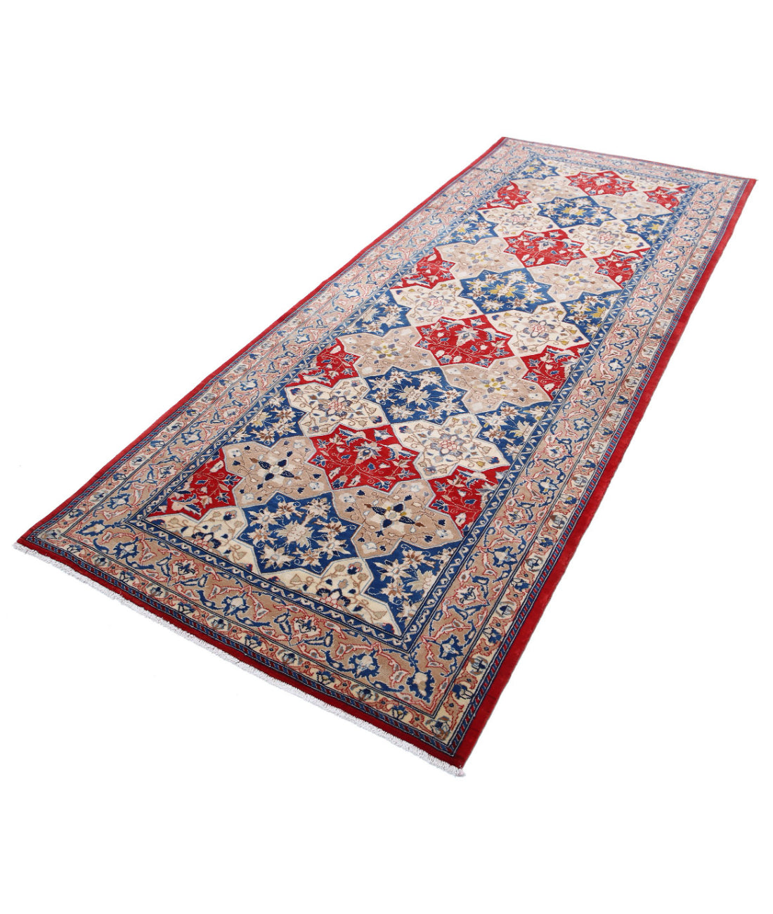 Heritage 3'10'' X 9'4'' Hand-Knotted Wool Rug 3'10'' x 9'4'' (115 X 280) / Red / Taupe