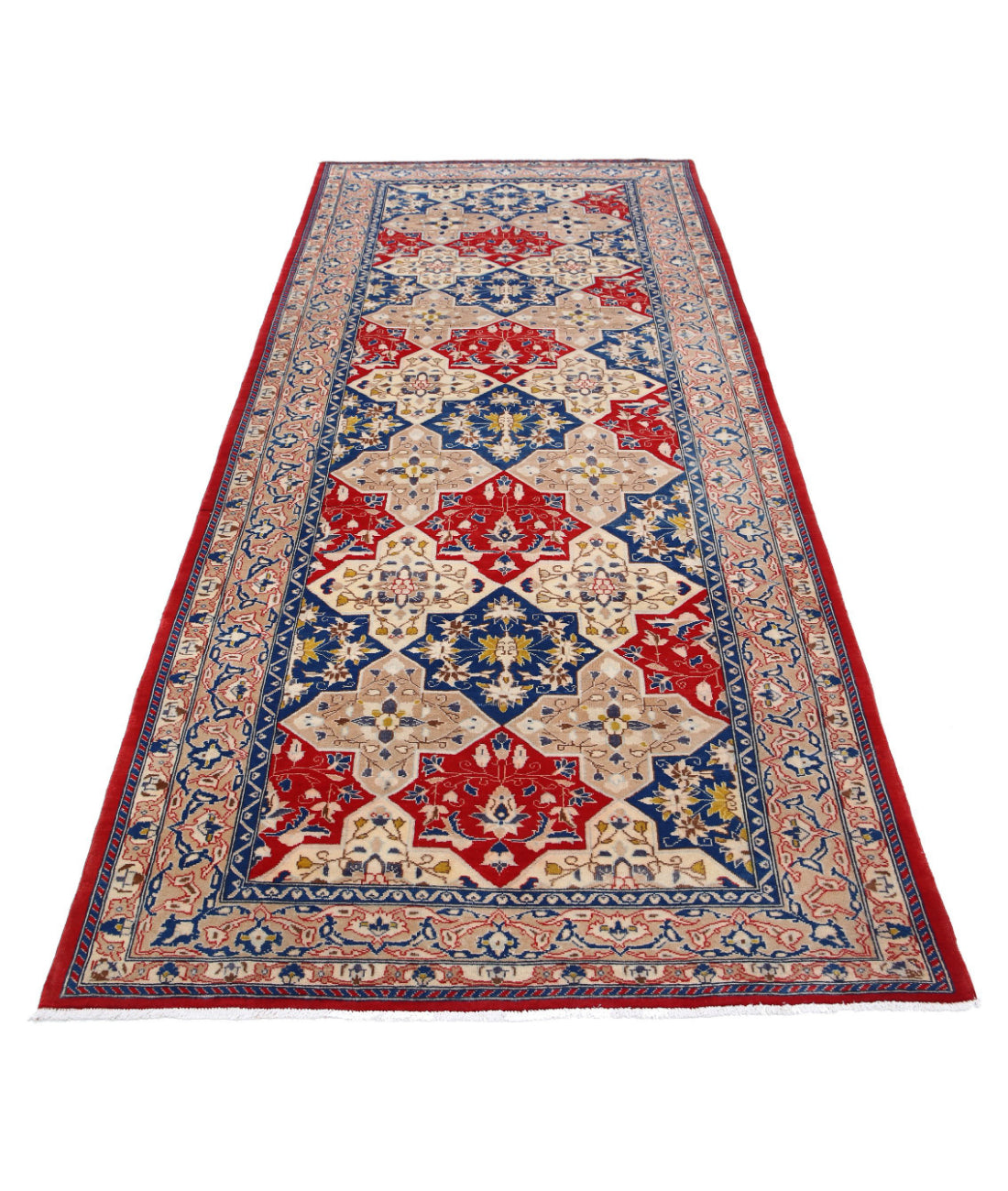 Heritage 3'10'' X 9'4'' Hand-Knotted Wool Rug 3'10'' x 9'4'' (115 X 280) / Red / Taupe