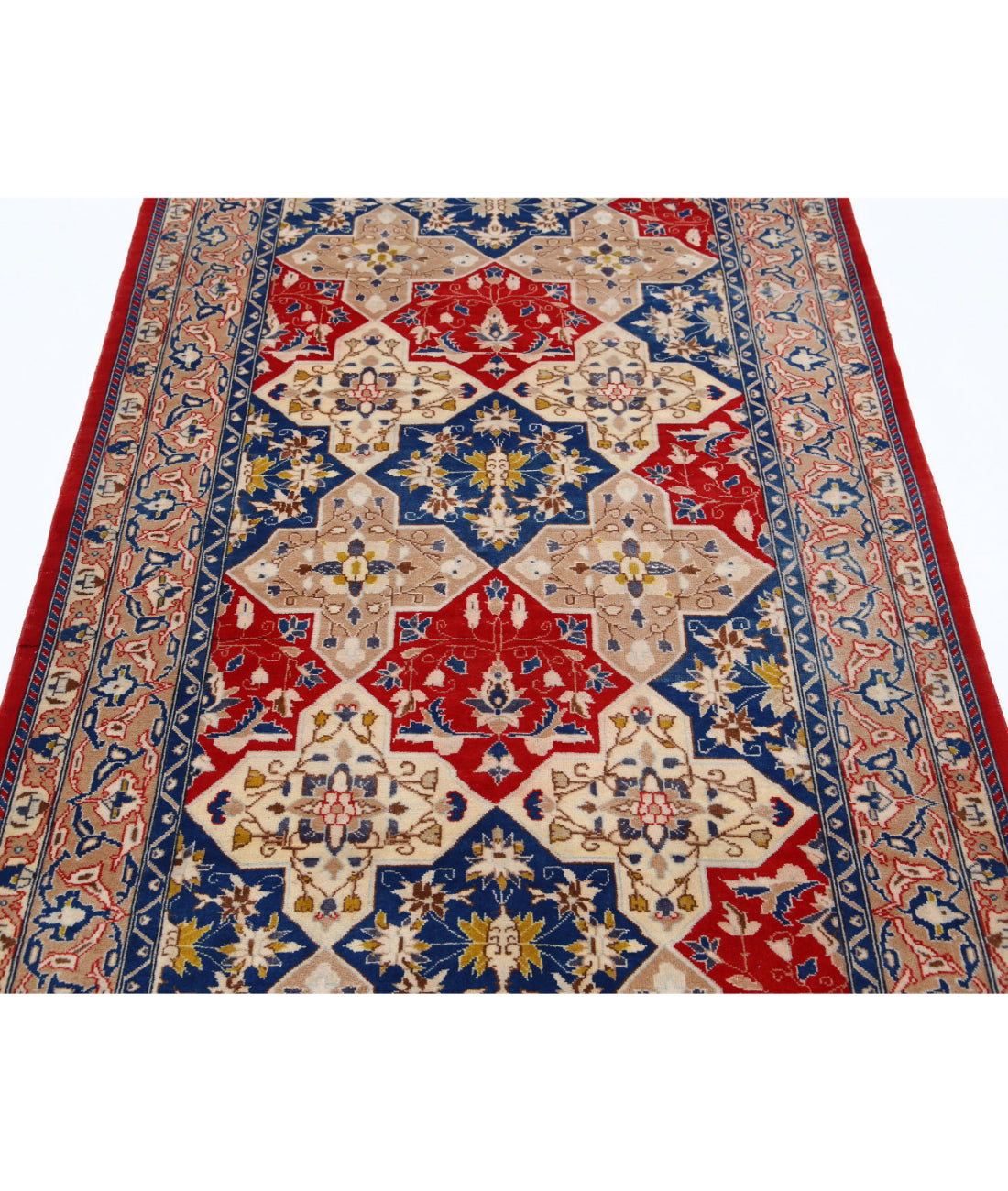 Heritage 3'10'' X 9'4'' Hand-Knotted Wool Rug 3'10'' x 9'4'' (115 X 280) / Red / Taupe