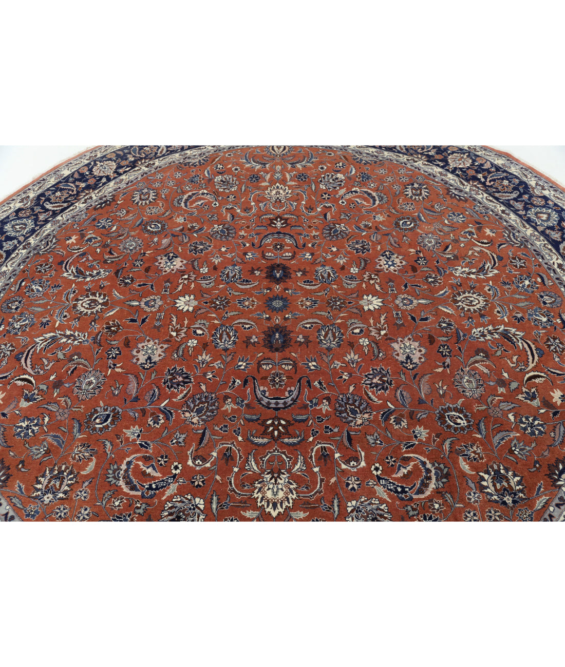 Heritage 9'1'' X 9'2'' Hand-Knotted Wool Rug 9'1'' x 9'2'' (273 X 275) / Rust / Blue
