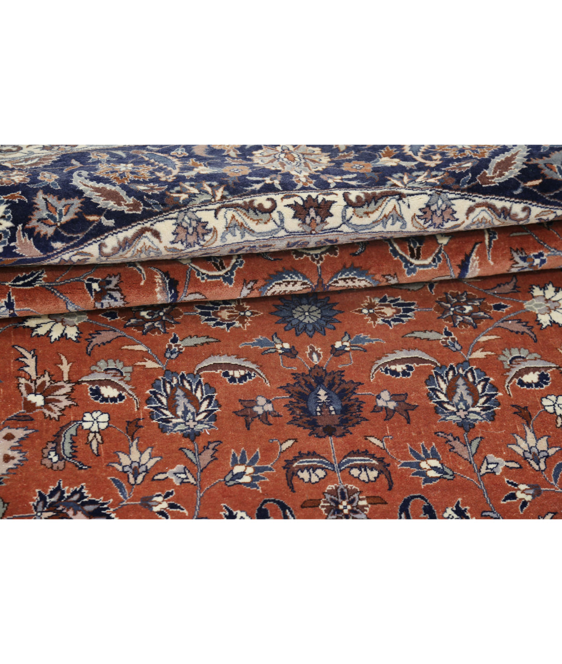 Heritage 9'1'' X 9'2'' Hand-Knotted Wool Rug 9'1'' x 9'2'' (273 X 275) / Rust / Blue