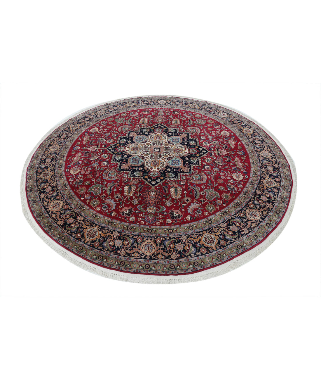 Heritage 8'0'' X 8'3'' Hand-Knotted Wool Rug 8'0'' x 8'3'' (240 X 248) / Pink / Blue