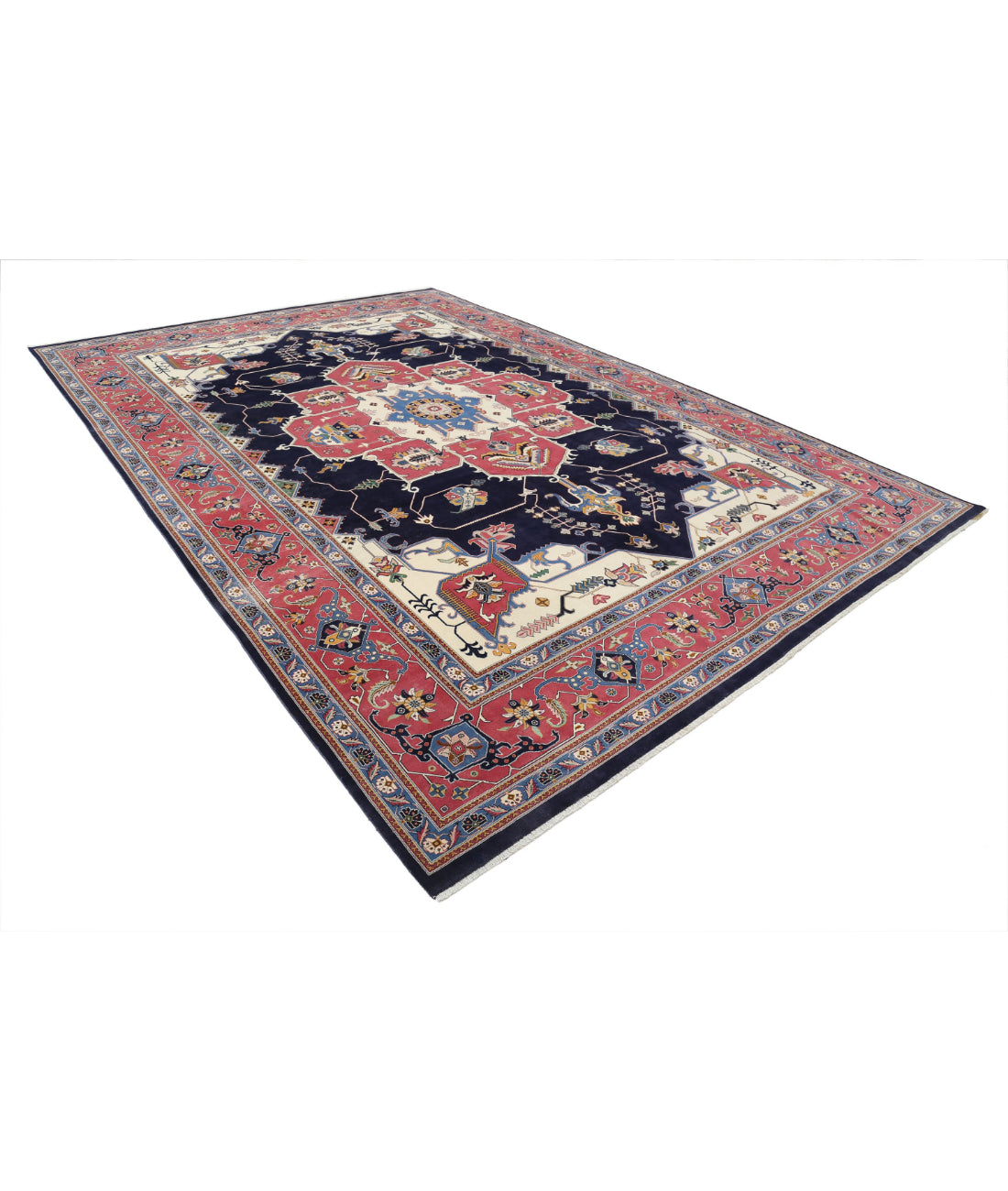 Heriz 9'11'' X 14'6'' Hand-Knotted Wool Rug 9'11'' x 14'6'' (298 X 435) / Blue / Pink