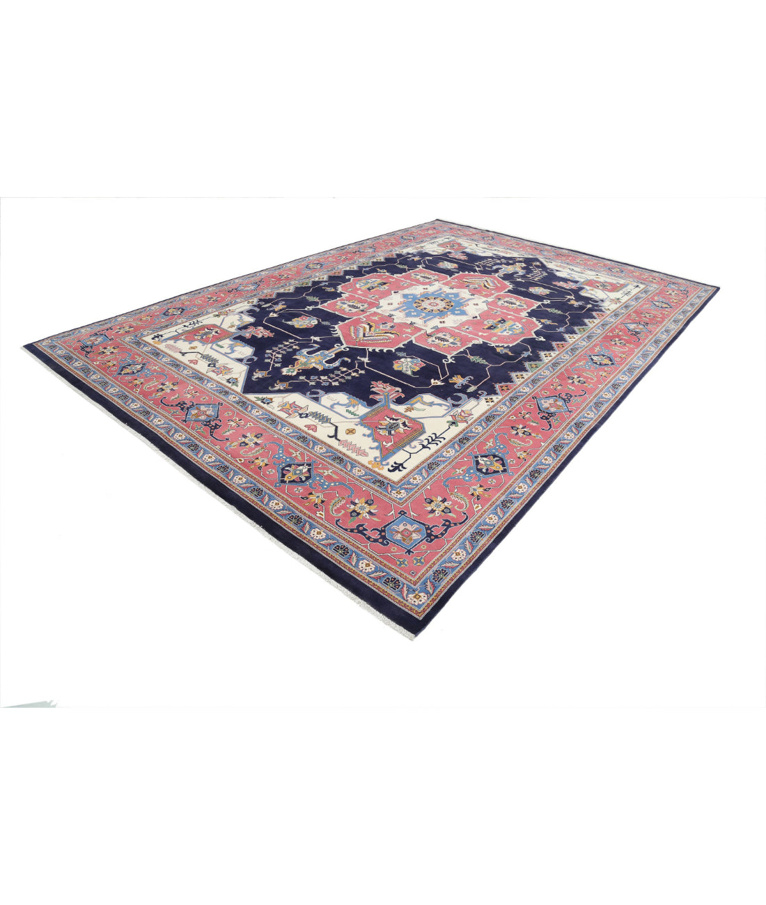 Heriz 9'11'' X 14'6'' Hand-Knotted Wool Rug 9'11'' x 14'6'' (298 X 435) / Blue / Pink