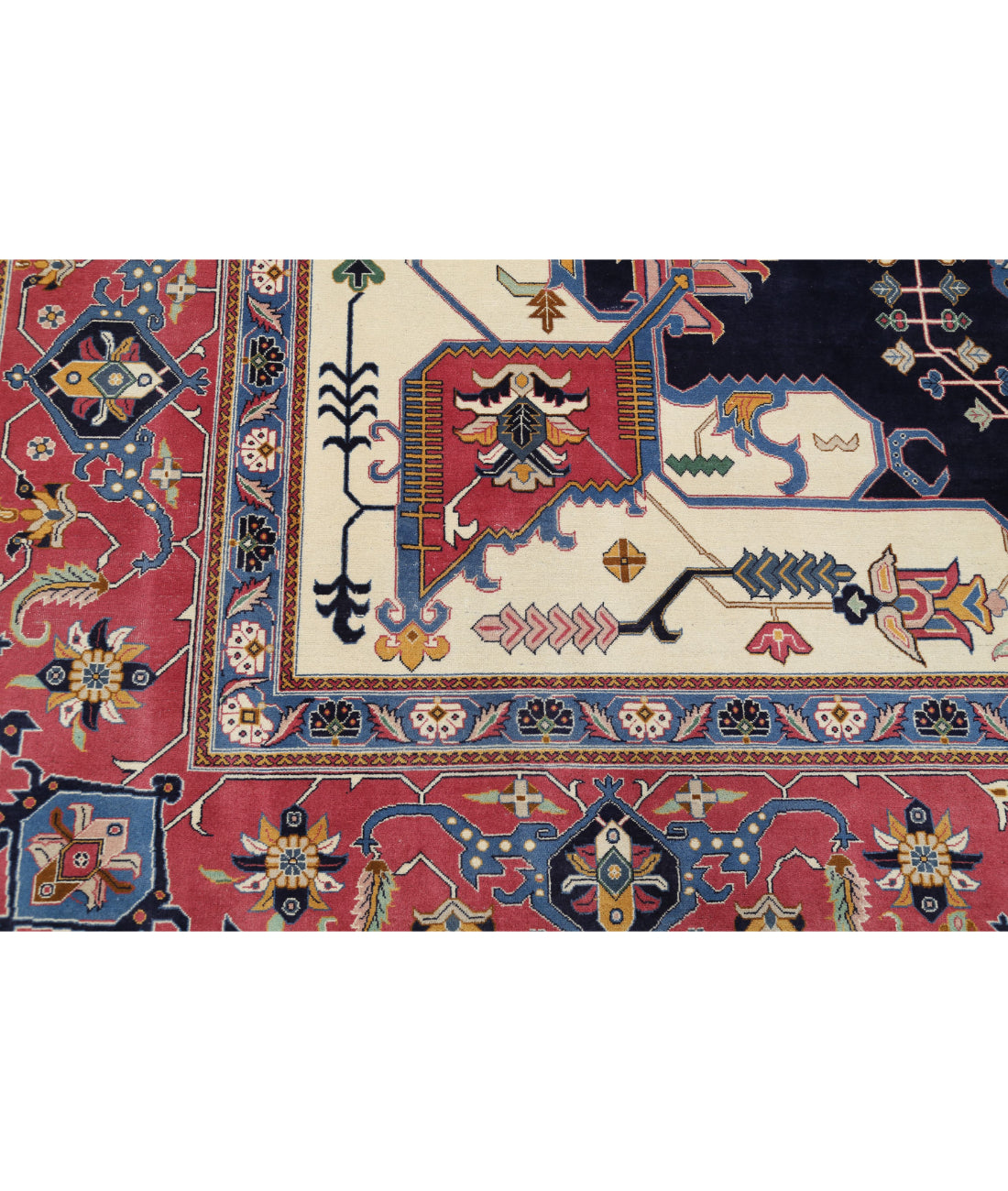 Heriz 9'11'' X 14'6'' Hand-Knotted Wool Rug 9'11'' x 14'6'' (298 X 435) / Blue / Pink