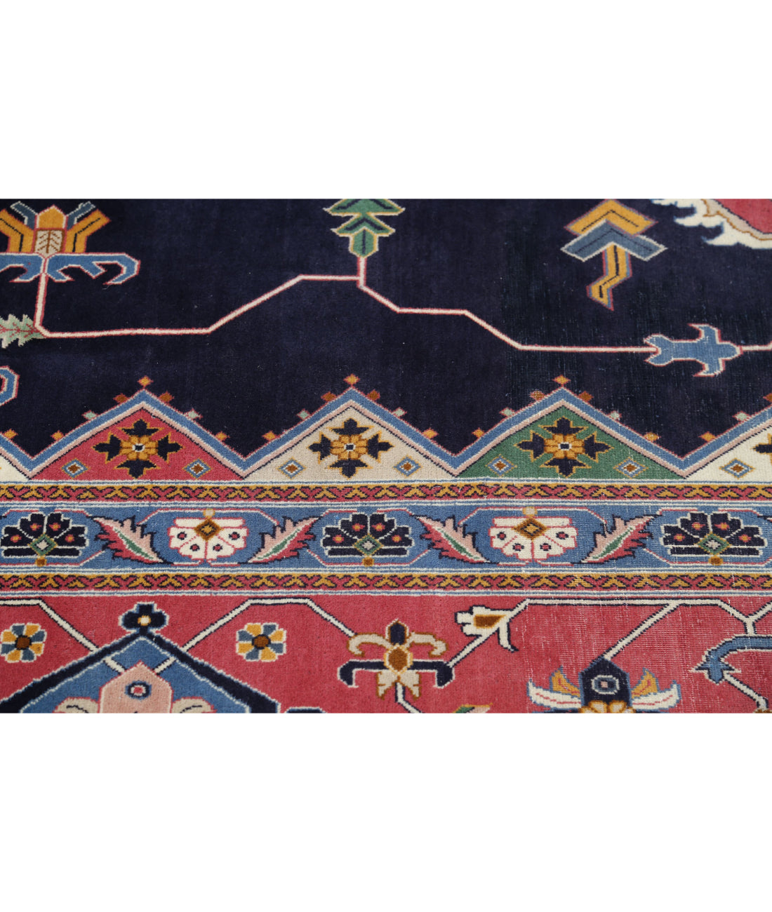 Heriz 9'11'' X 14'6'' Hand-Knotted Wool Rug 9'11'' x 14'6'' (298 X 435) / Blue / Pink