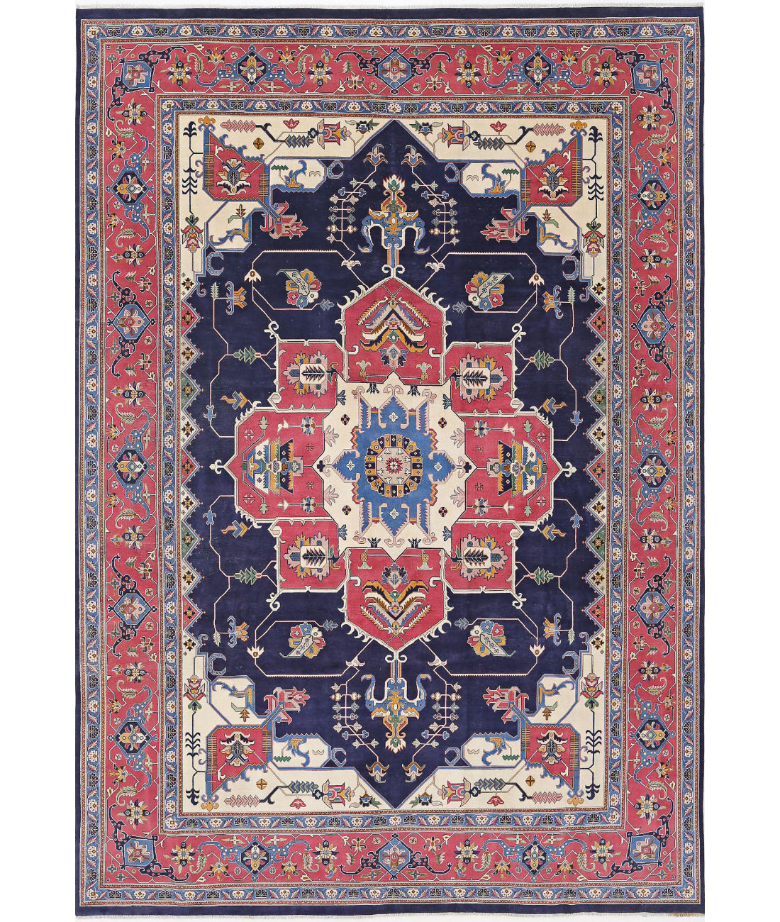 Heriz 9'11'' X 14'6'' Hand-Knotted Wool Rug 9'11'' x 14'6'' (298 X 435) / Blue / Pink
