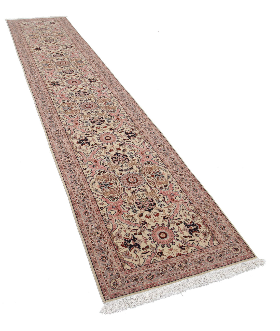 Heritage 2'9'' X 13'1'' Hand-Knotted Wool Rug 2'9'' x 13'1'' (83 X 393) / Ivory / Grey