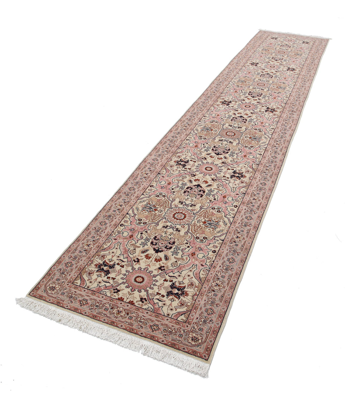 Heritage 2'9'' X 13'1'' Hand-Knotted Wool Rug 2'9'' x 13'1'' (83 X 393) / Ivory / Grey