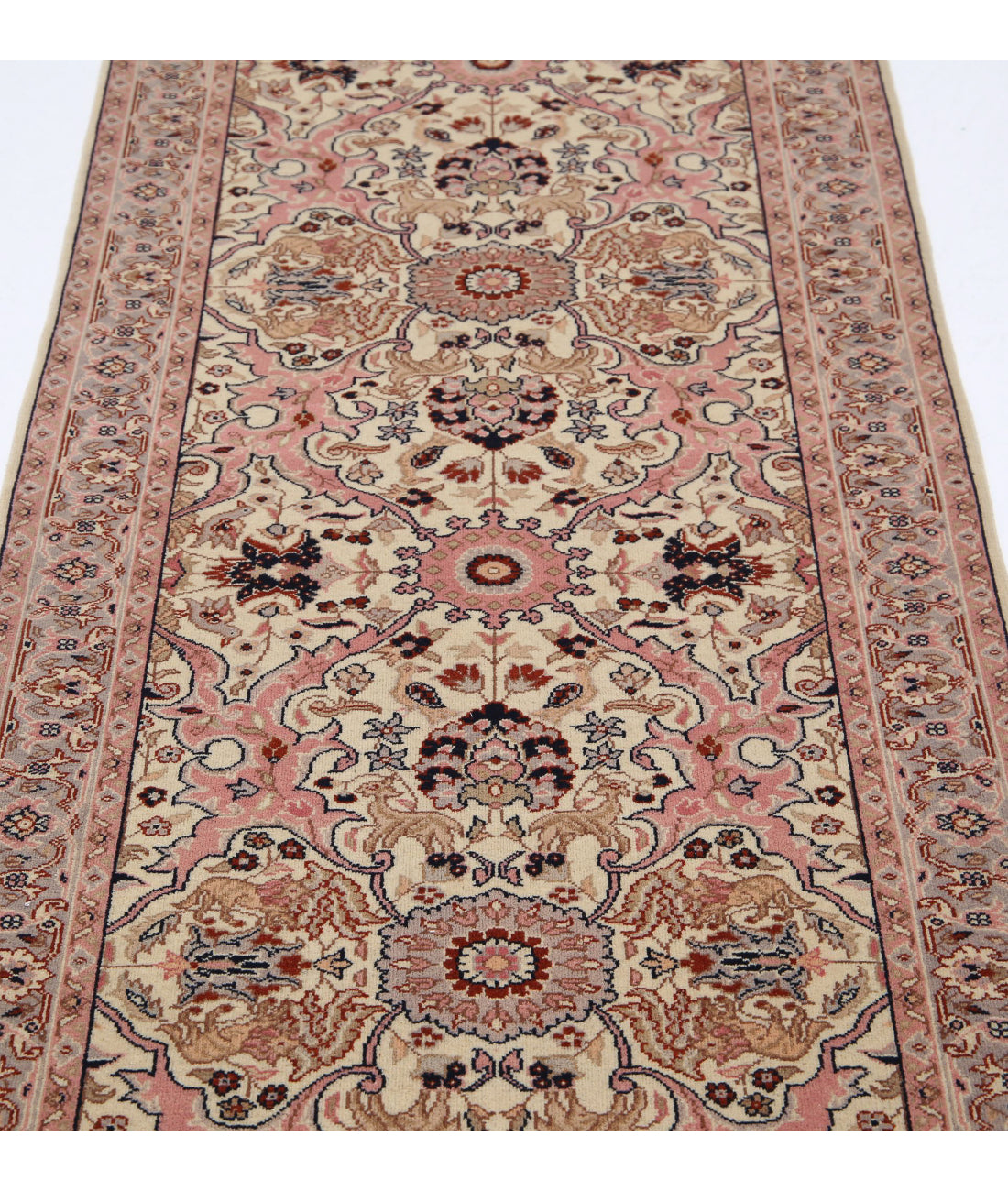 Heritage 2'9'' X 13'1'' Hand-Knotted Wool Rug 2'9'' x 13'1'' (83 X 393) / Ivory / Grey