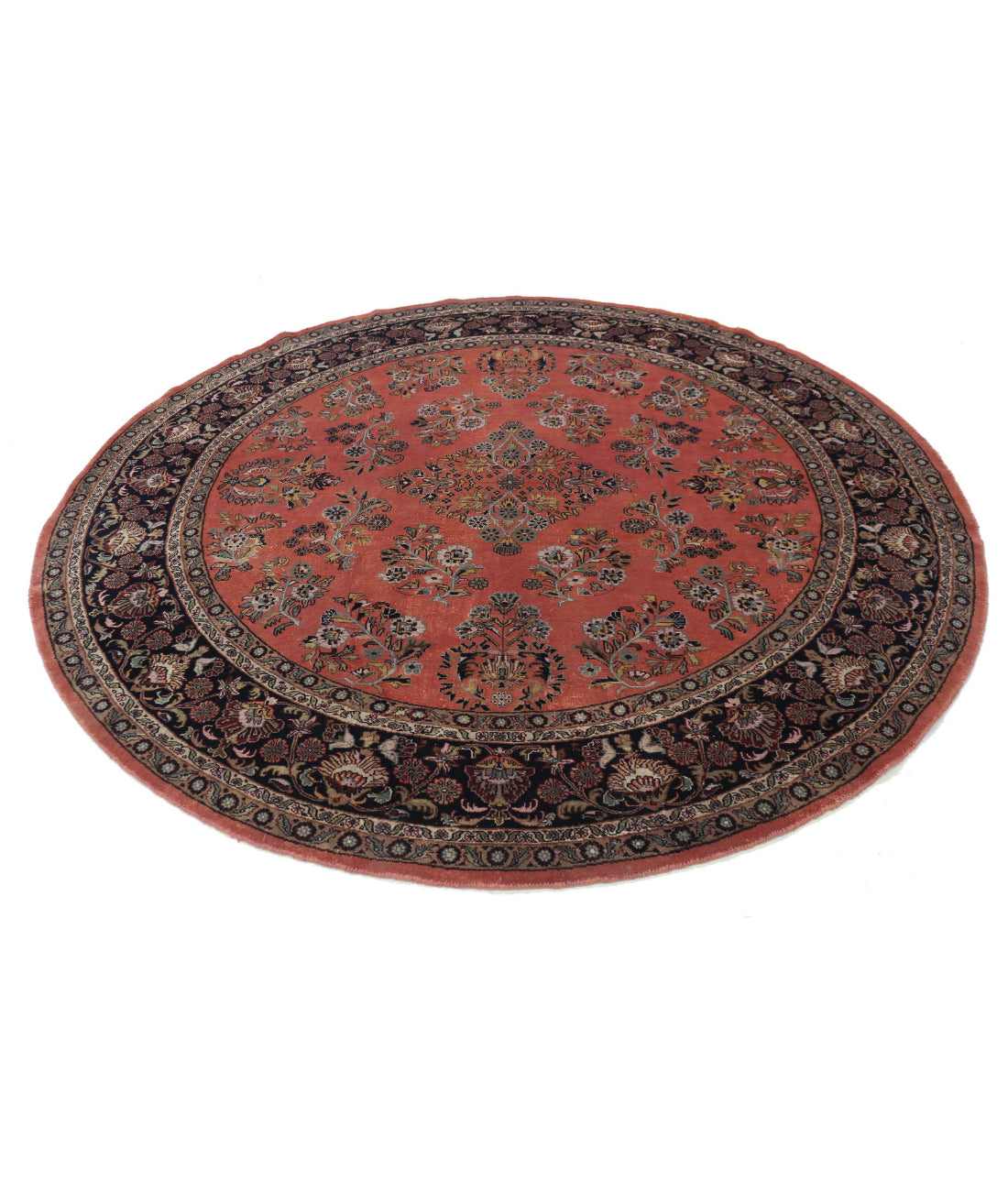 Heritage 7'8'' X 7'10'' Hand-Knotted Wool Rug 7'8'' x 7'10'' (230 X 235) / Pink / Blue