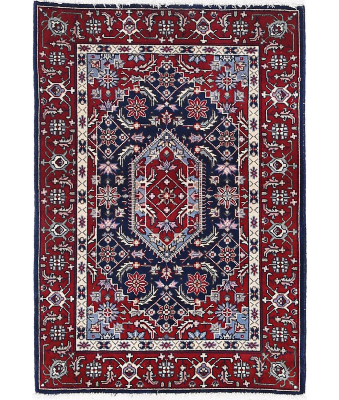 Heritage 2'0'' X 3'0'' Hand-Knotted Wool Rug 2'0'' x 3'0'' (60 X 90) / Blue / Red