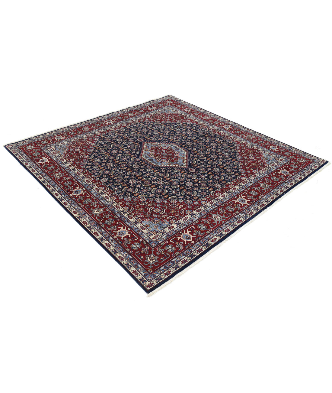 Heritage 6'5'' X 6'6'' Hand-Knotted Wool Rug 6'5'' x 6'6'' (193 X 195) / Blue / Red