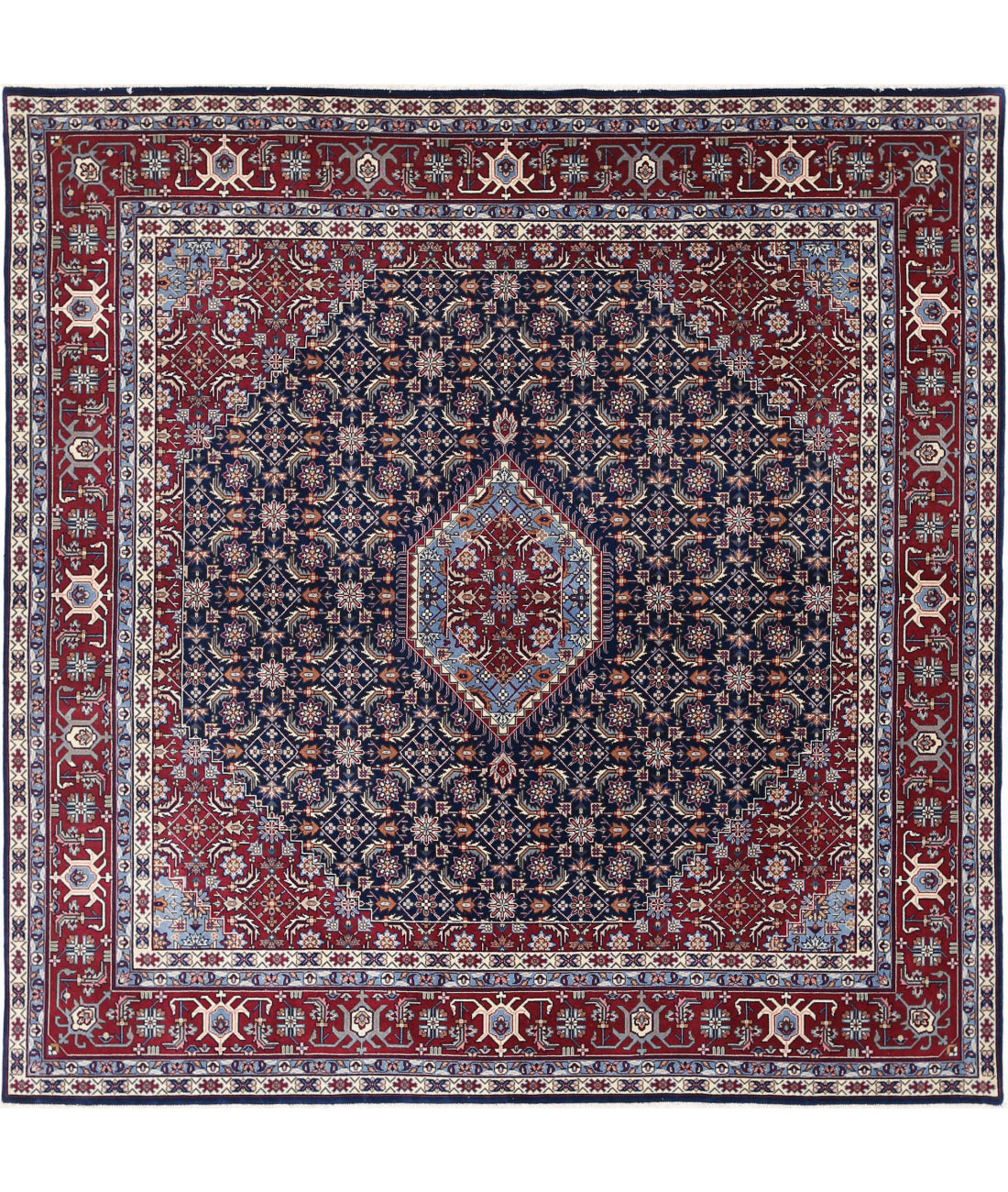 Heritage 6'5'' X 6'6'' Hand-Knotted Wool Rug 6'5'' x 6'6'' (193 X 195) / Blue / Red
