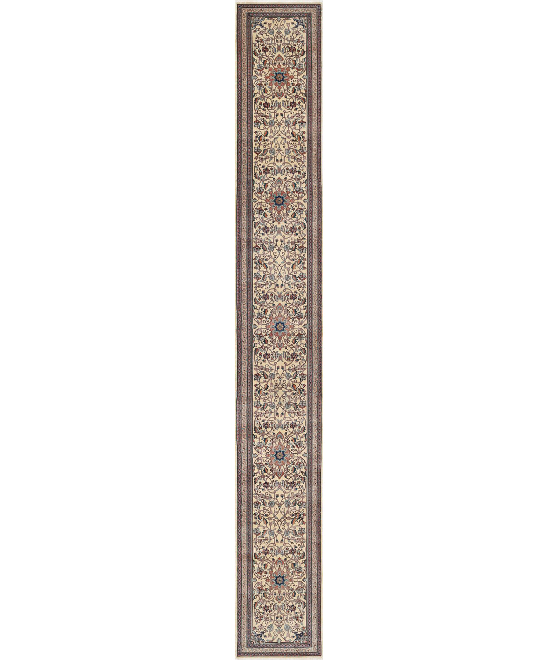 Heritage 2'6'' X 19'10'' Hand-Knotted Wool Rug 2'6'' x 19'10'' (75 X 595) / Beige / Green