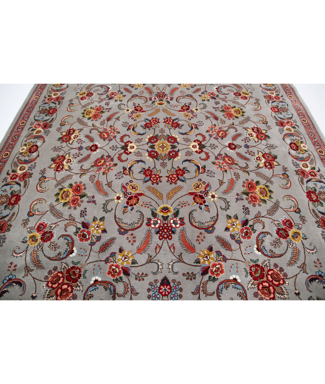 Heritage 8'6'' X 11'3'' Hand-Knotted Wool Rug 8'6'' x 11'3'' (255 X 338) / Grey / Red