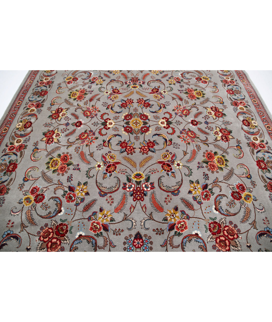 Heritage 8'6'' X 11'3'' Hand-Knotted Wool Rug 8'6'' x 11'3'' (255 X 338) / Grey / Red