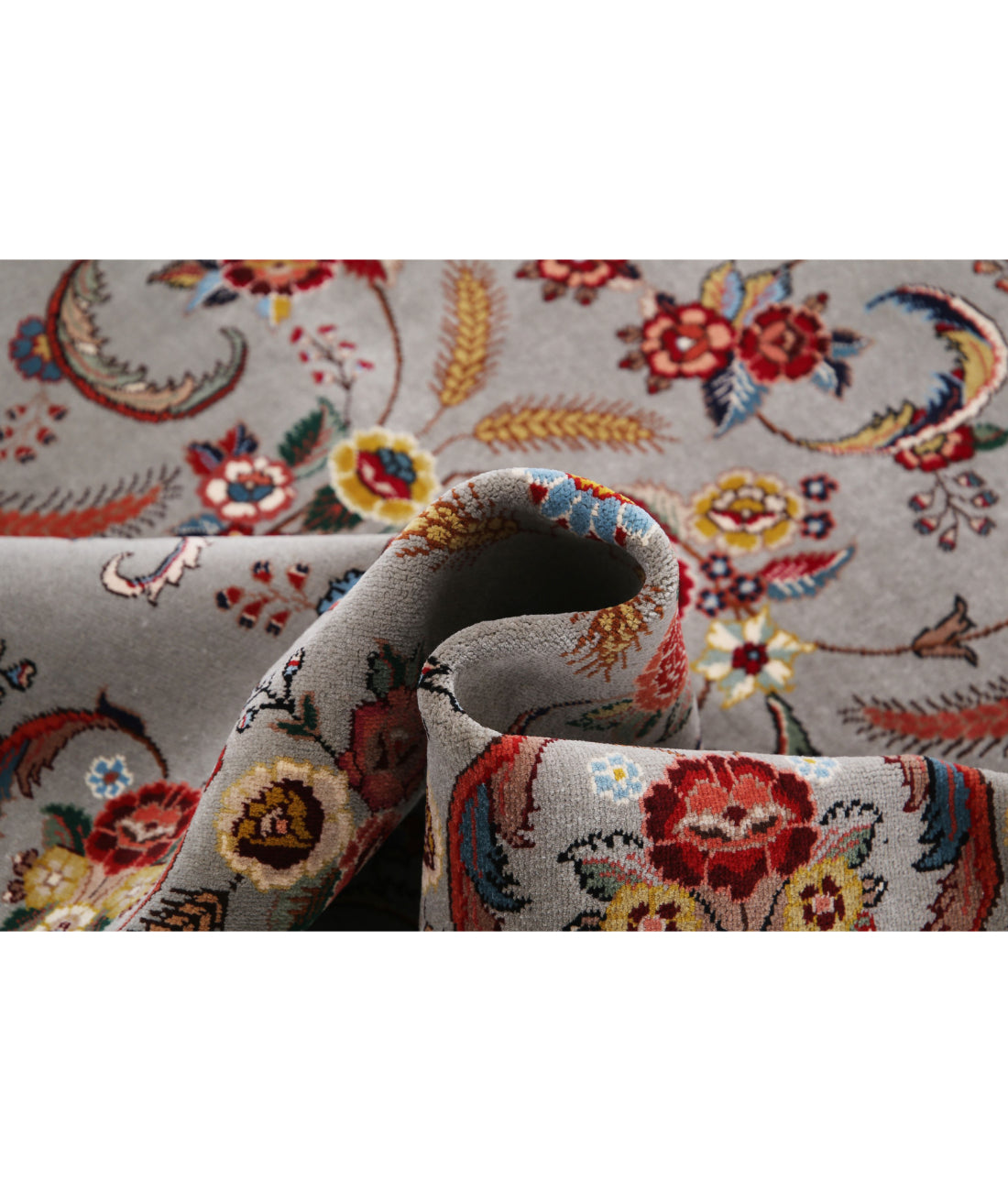 Heritage 8'6'' X 11'3'' Hand-Knotted Wool Rug 8'6'' x 11'3'' (255 X 338) / Grey / Red