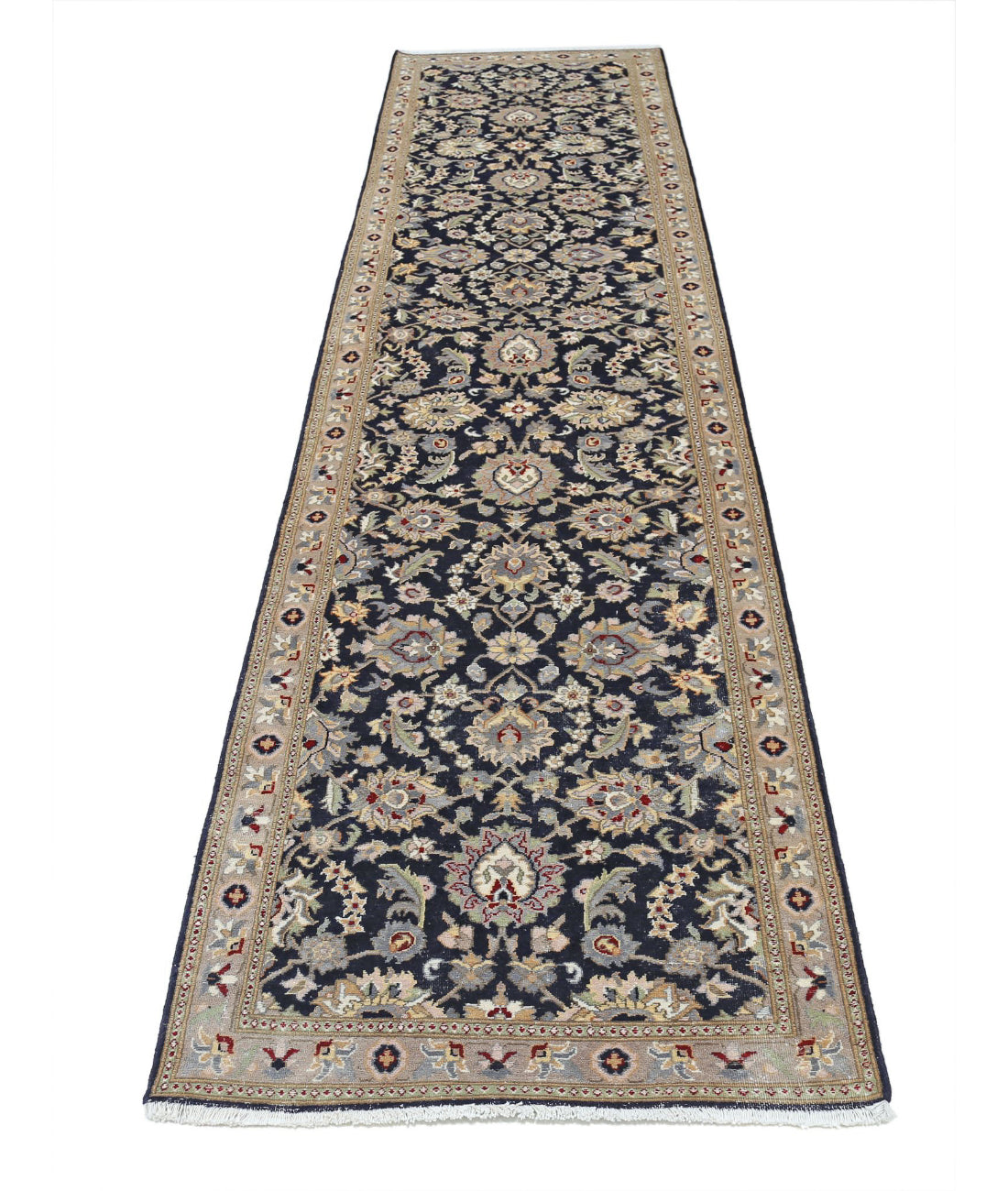 Heritage 2'7'' X 11'1'' Hand-Knotted Wool Rug 2'7'' x 11'1'' (78 X 333) / Blue / Tan