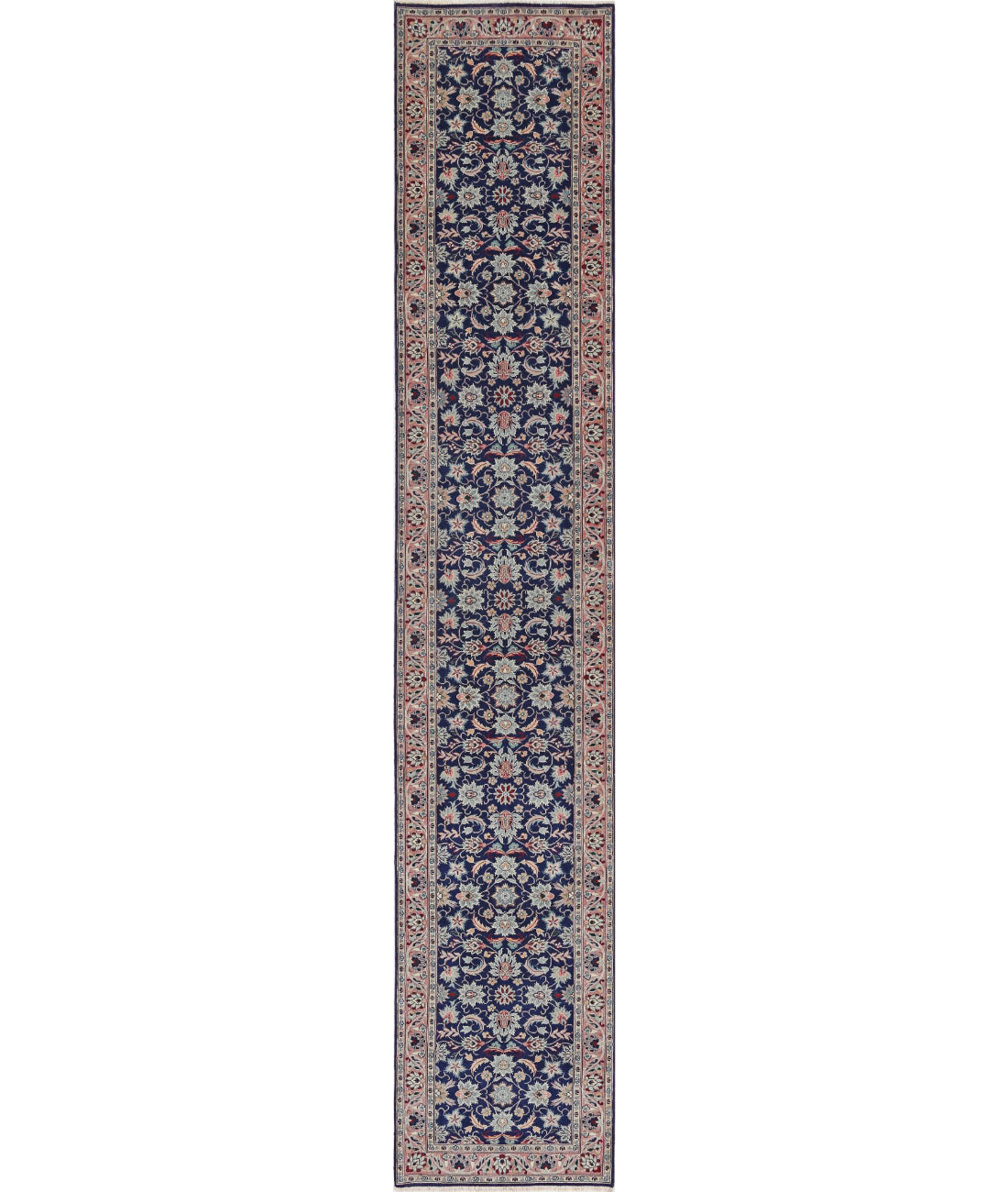 Heritage 2'6'' X 13'8'' Hand-Knotted Wool Rug 2'6'' x 13'8'' (75 X 410) / Blue / Pink
