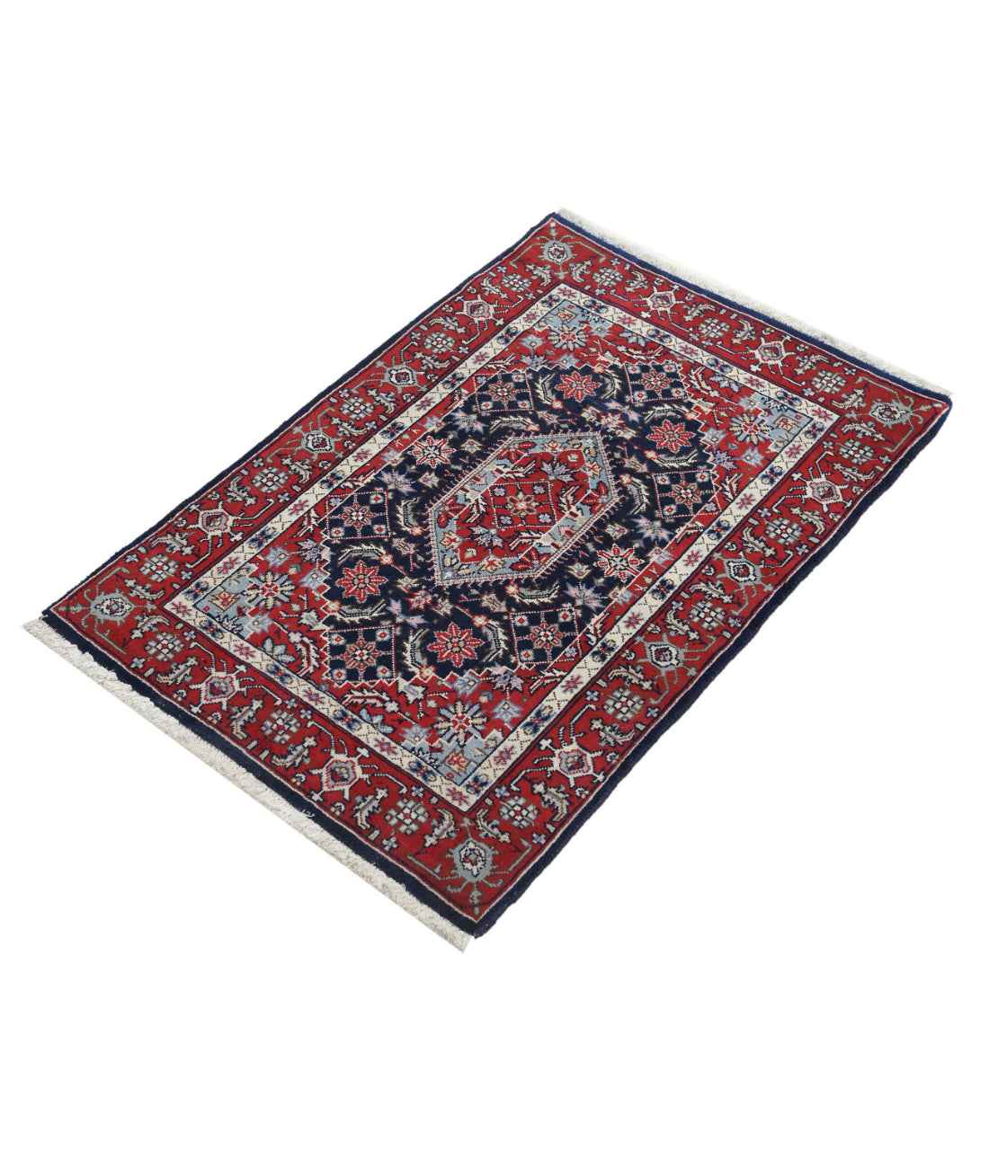 Heritage 2'0'' X 3'0'' Hand-Knotted Wool Rug 2'0'' x 3'0'' (60 X 90) / Blue / Red