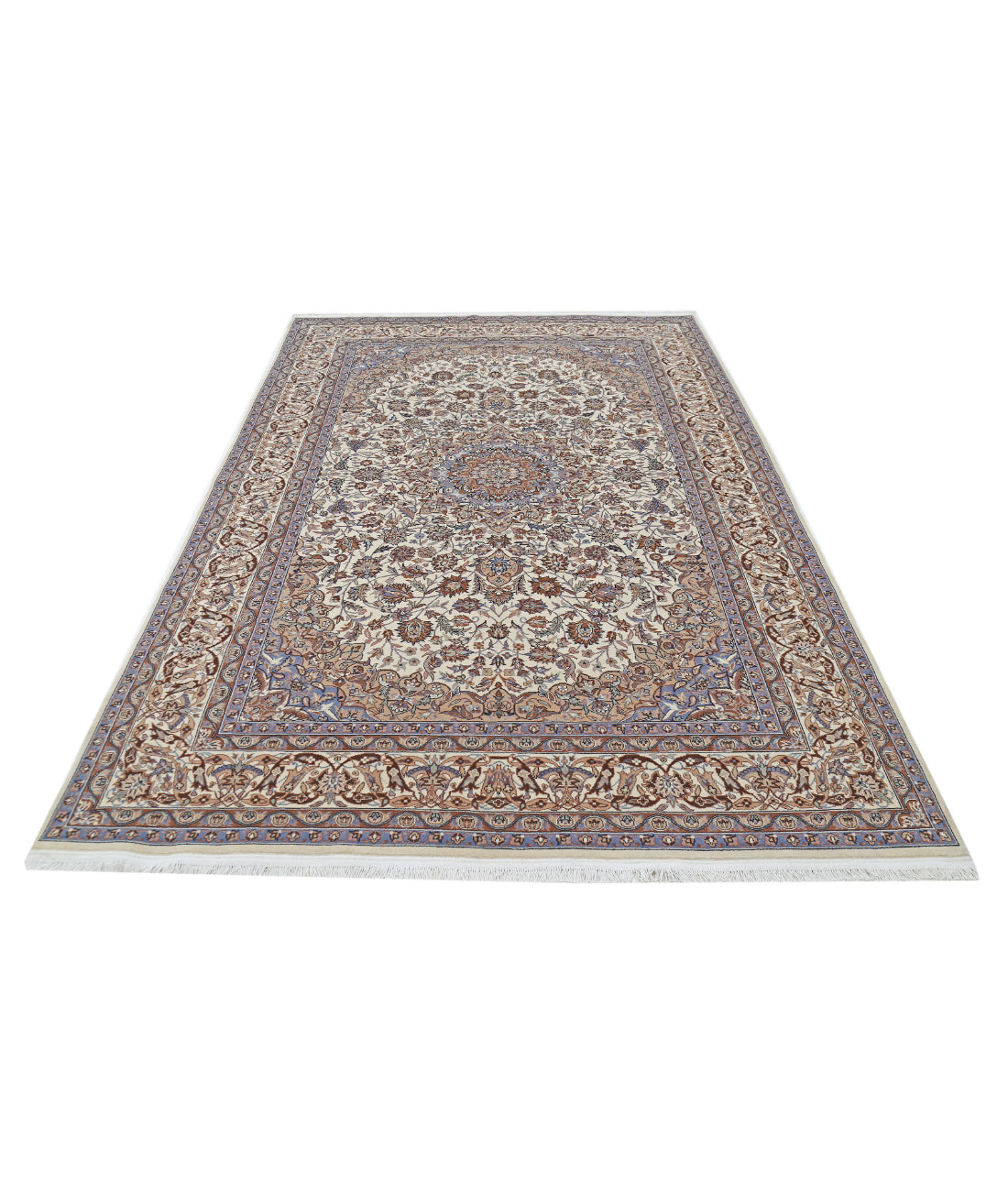 Heritage 6'1'' X 9'0'' Hand-Knotted Wool Rug 6'1'' x 9'0'' (183 X 270) / Ivory / Blue