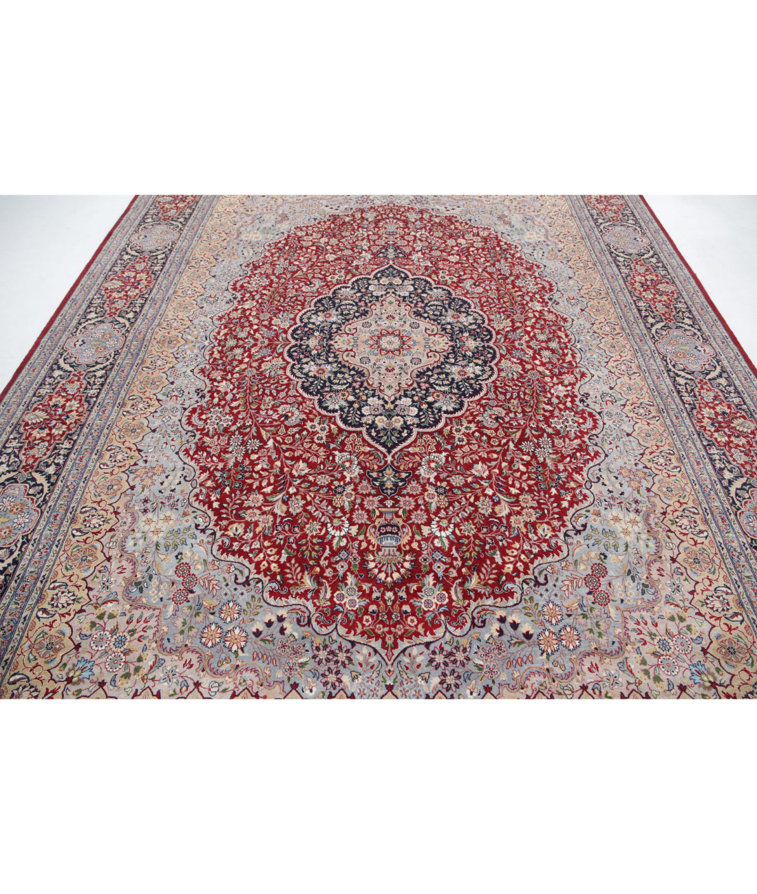 Heritage 9'1'' X 12'1'' Hand-Knotted Wool-Silk Rug 9'1'' x 12'1'' (273 X 363) / Red / Blue