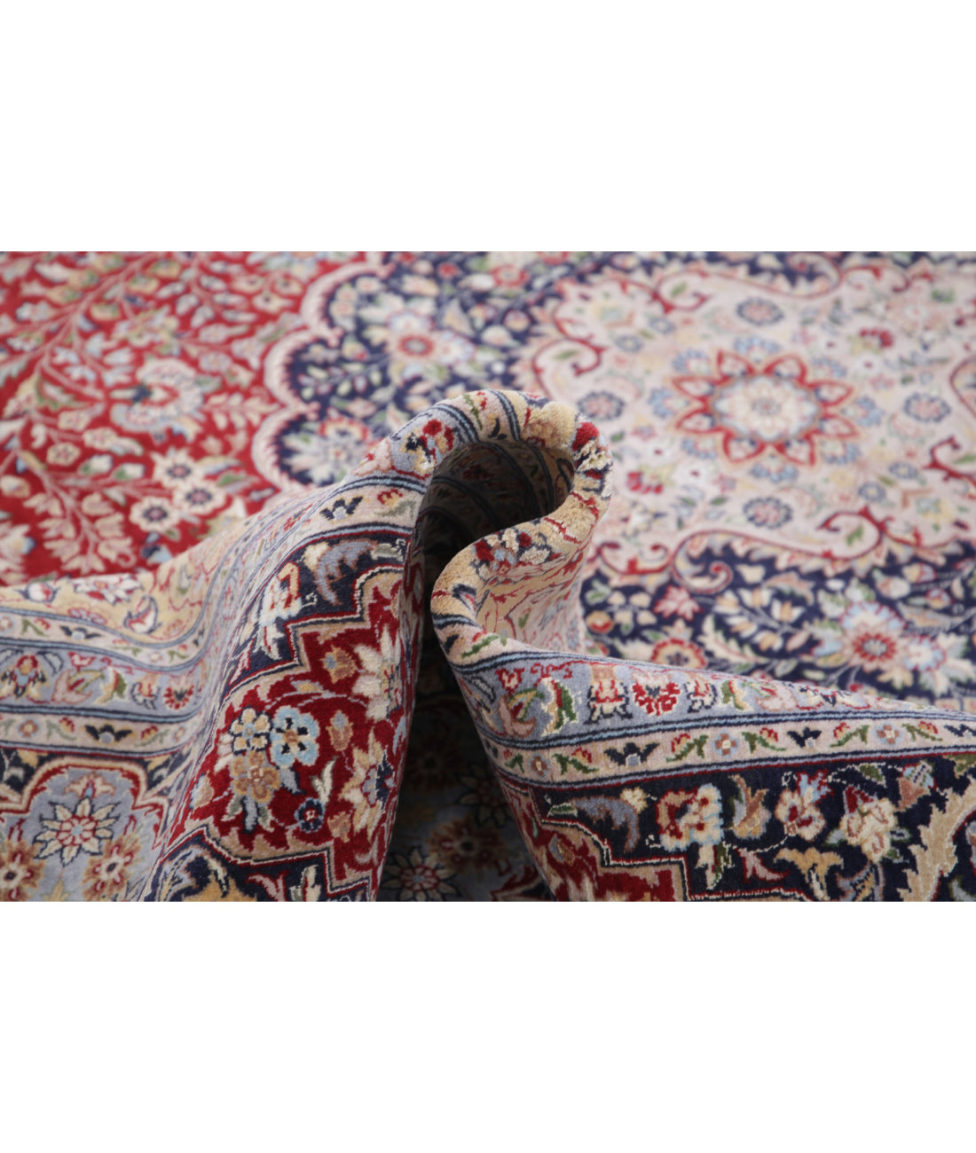 Heritage 9'1'' X 12'1'' Hand-Knotted Wool-Silk Rug 9'1'' x 12'1'' (273 X 363) / Red / Blue