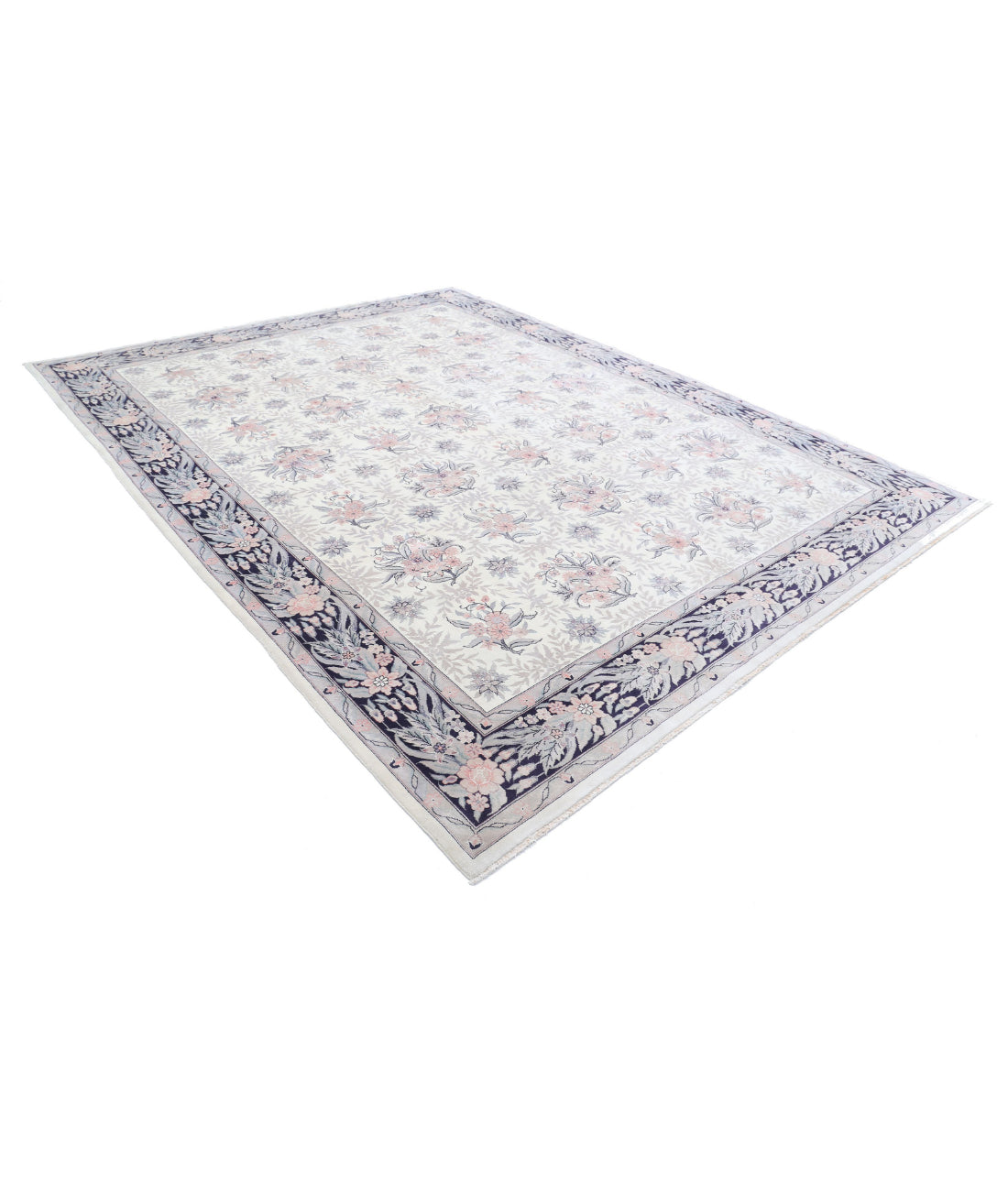 Heritage 9'0'' X 11'9'' Hand-Knotted Wool Rug 9'0'' x 11'9'' (270 X 353) / Ivory / Blue