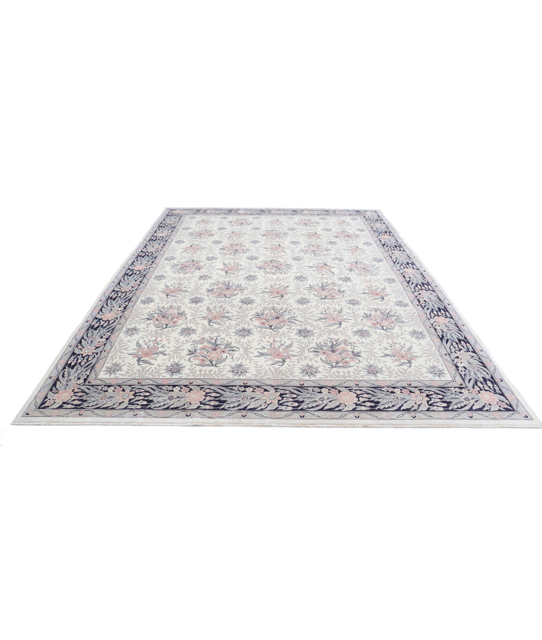 Heritage 9'0'' X 11'9'' Hand-Knotted Wool Rug 9'0'' x 11'9'' (270 X 353) / Ivory / Blue
