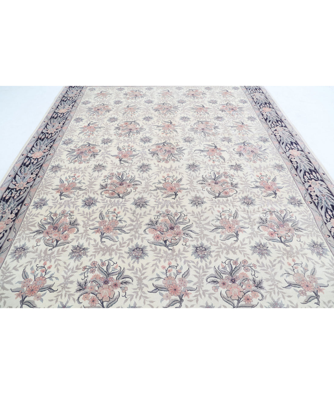 Heritage 9'0'' X 11'9'' Hand-Knotted Wool Rug 9'0'' x 11'9'' (270 X 353) / Ivory / Blue