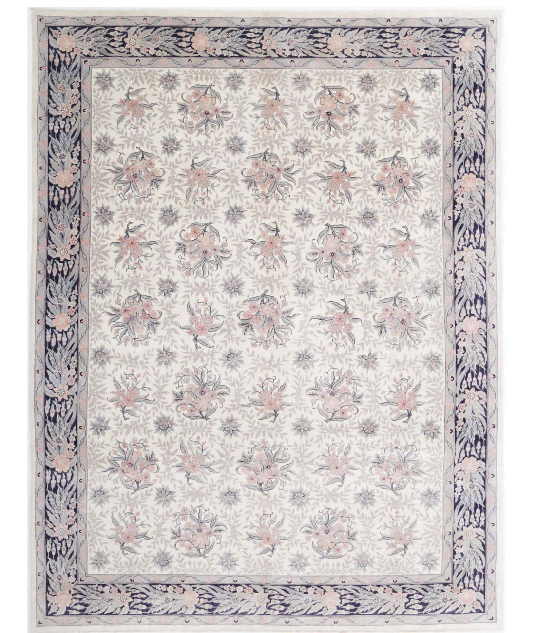 Heritage 9'0'' X 11'9'' Hand-Knotted Wool Rug 9'0'' x 11'9'' (270 X 353) / Ivory / Blue