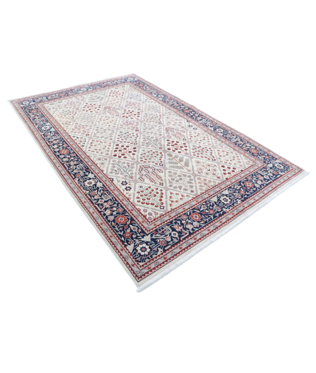Heritage 6'1'' X 9'2'' Hand-Knotted Wool Rug 6'1'' x 9'2'' (183 X 275) / Ivory / Blue