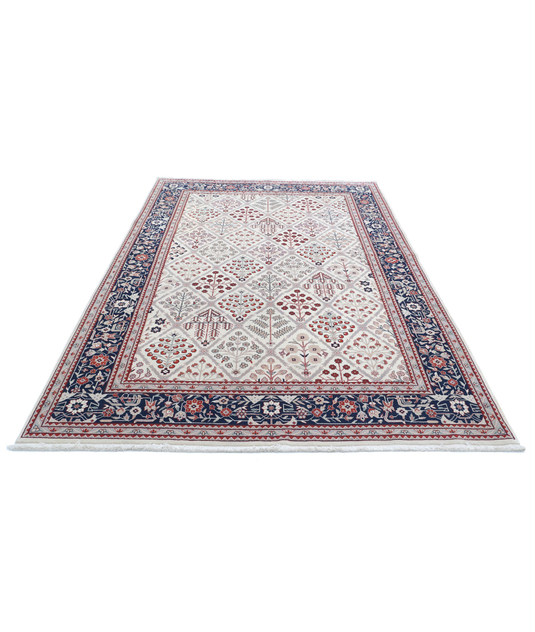Heritage 6'1'' X 9'2'' Hand-Knotted Wool Rug 6'1'' x 9'2'' (183 X 275) / Ivory / Blue