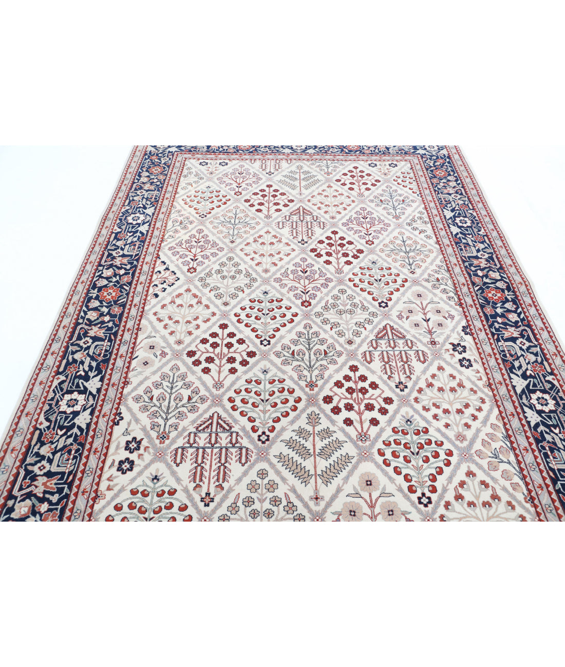 Heritage 6'1'' X 9'2'' Hand-Knotted Wool Rug 6'1'' x 9'2'' (183 X 275) / Ivory / Blue