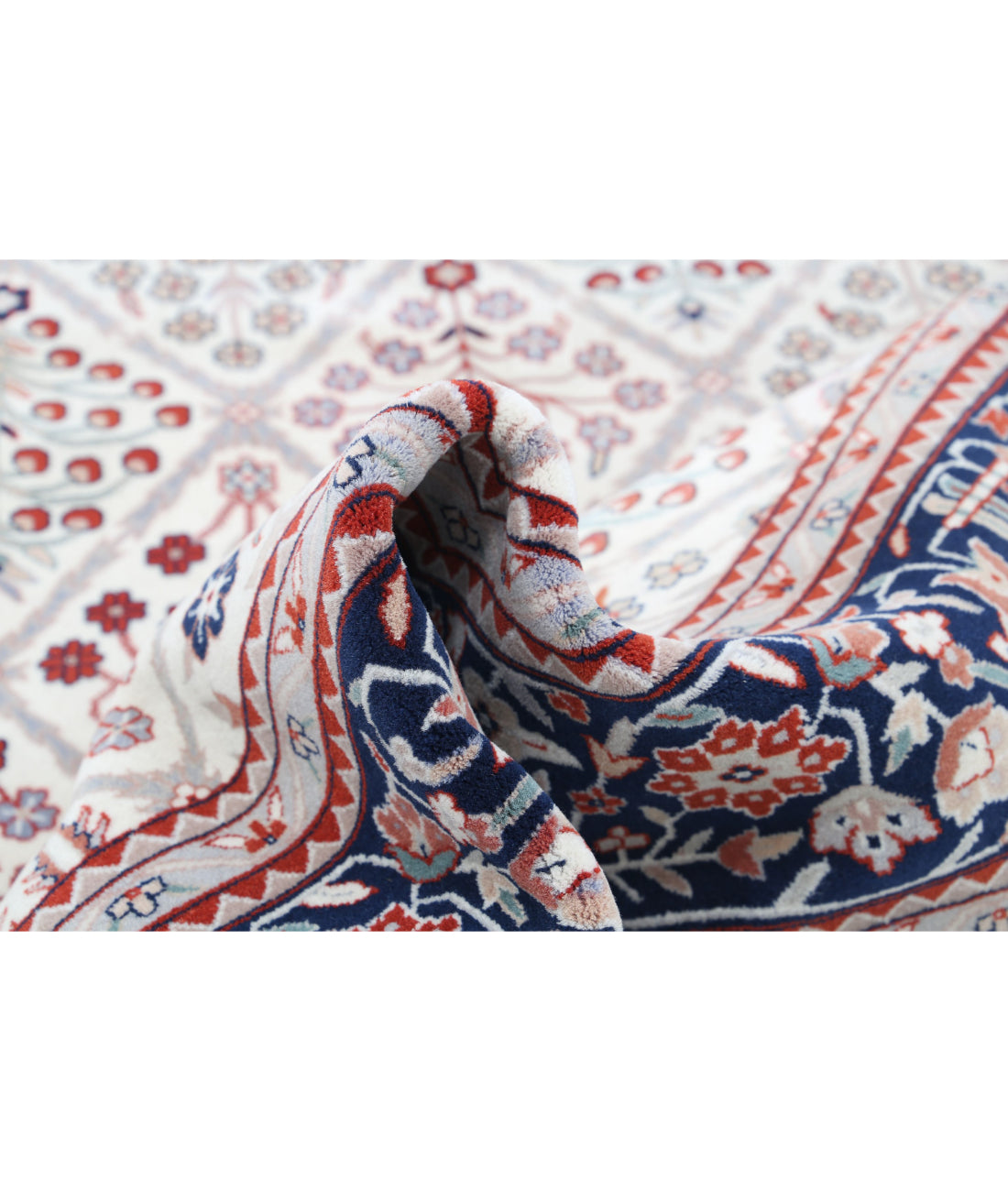Heritage 6'1'' X 9'2'' Hand-Knotted Wool Rug 6'1'' x 9'2'' (183 X 275) / Ivory / Blue