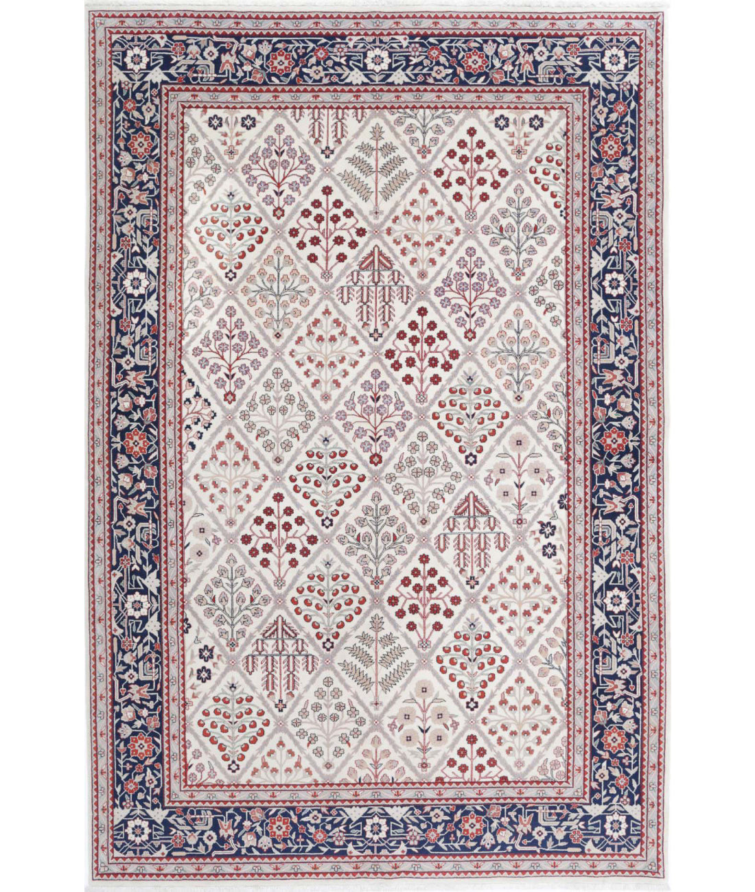 Heritage 6'1'' X 9'2'' Hand-Knotted Wool Rug 6'1'' x 9'2'' (183 X 275) / Ivory / Blue