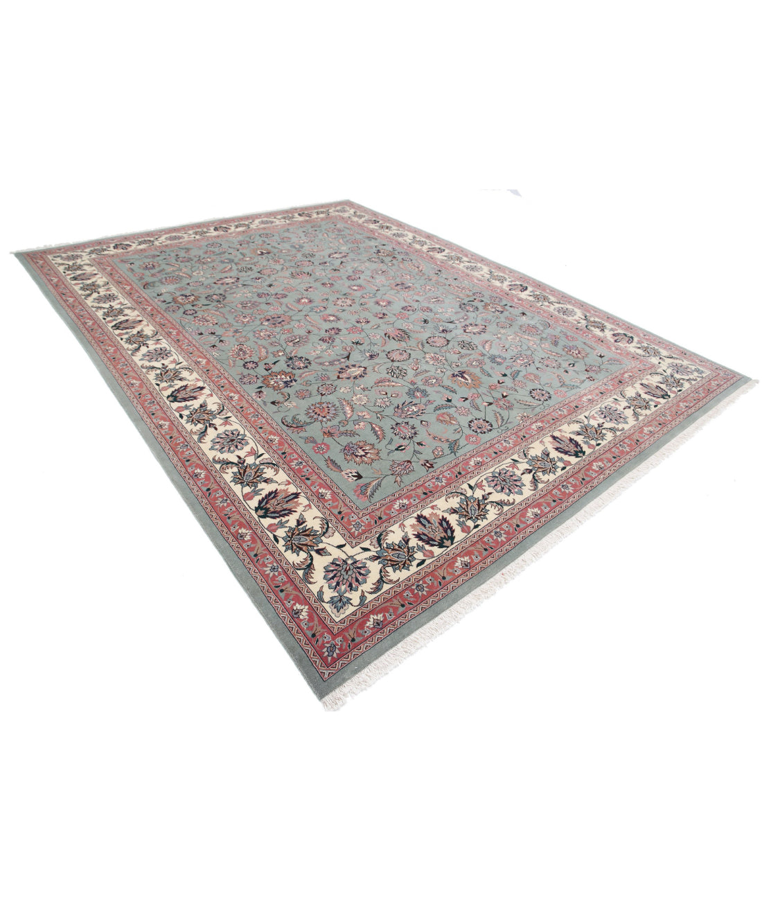 Heritage 9'2'' X 12'0'' Hand-Knotted Wool Rug 9'2'' x 12'0'' (275 X 360) / Green / Ivory