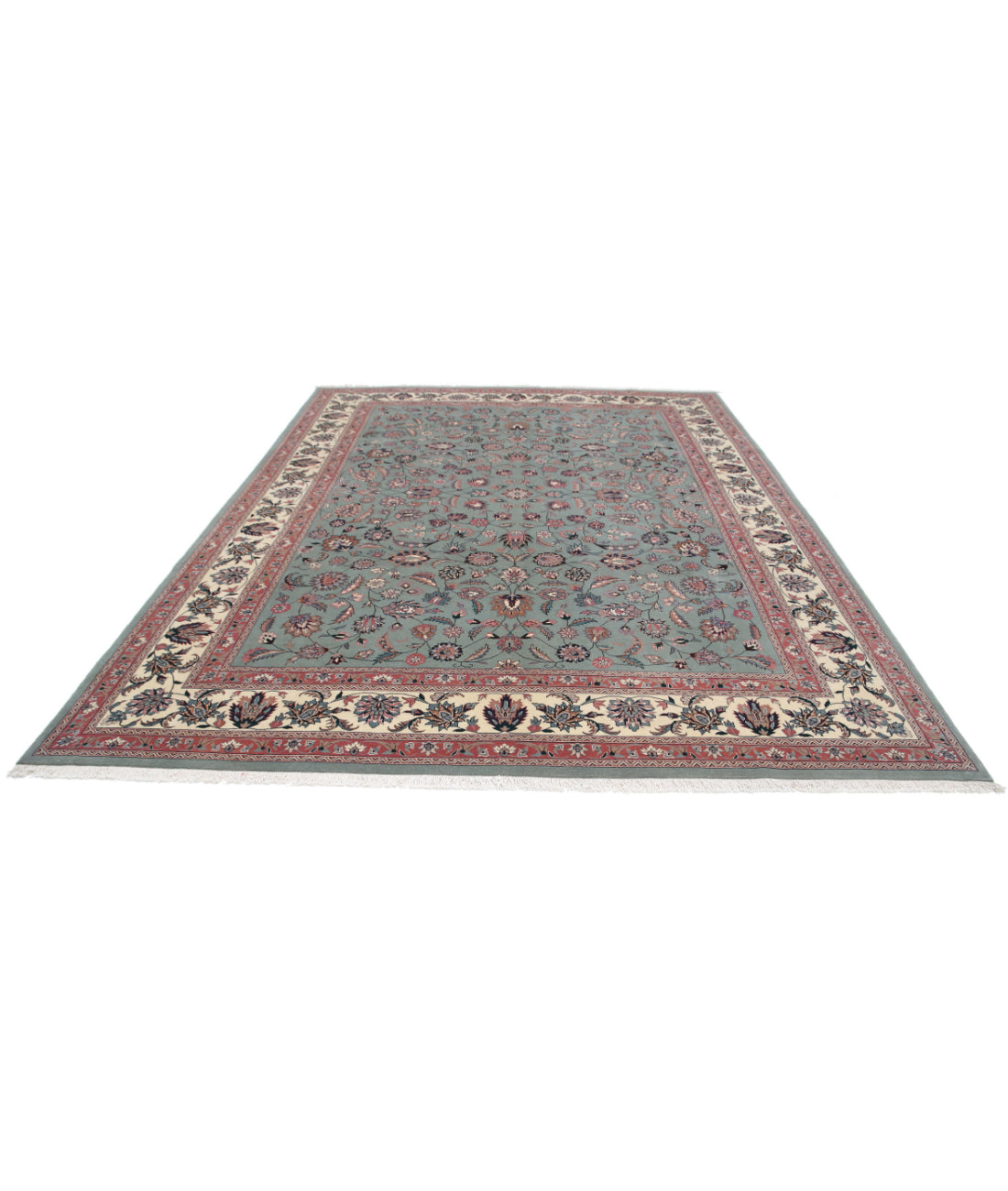 Heritage 9'2'' X 12'0'' Hand-Knotted Wool Rug 9'2'' x 12'0'' (275 X 360) / Green / Ivory