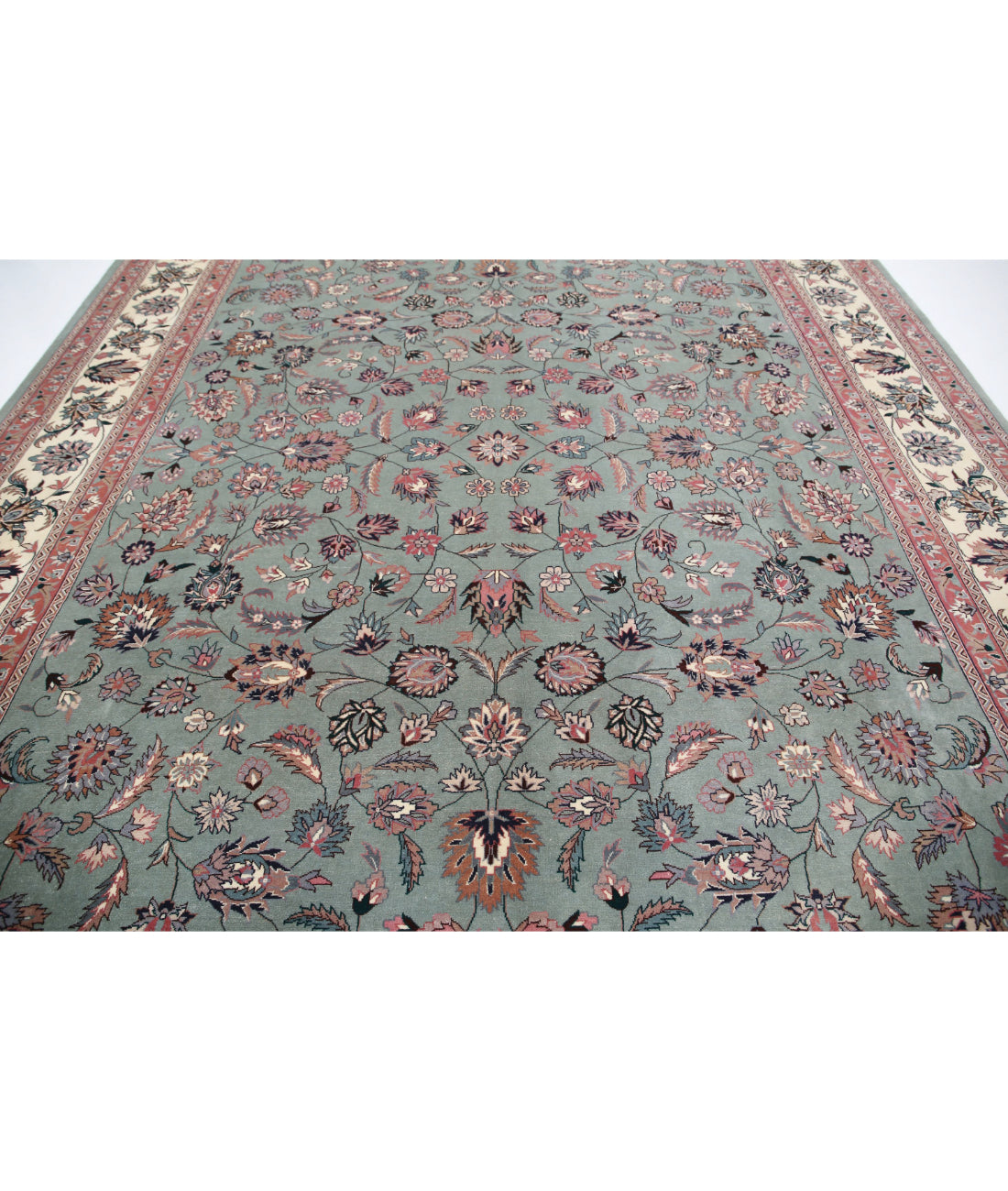Heritage 9'2'' X 12'0'' Hand-Knotted Wool Rug 9'2'' x 12'0'' (275 X 360) / Green / Ivory