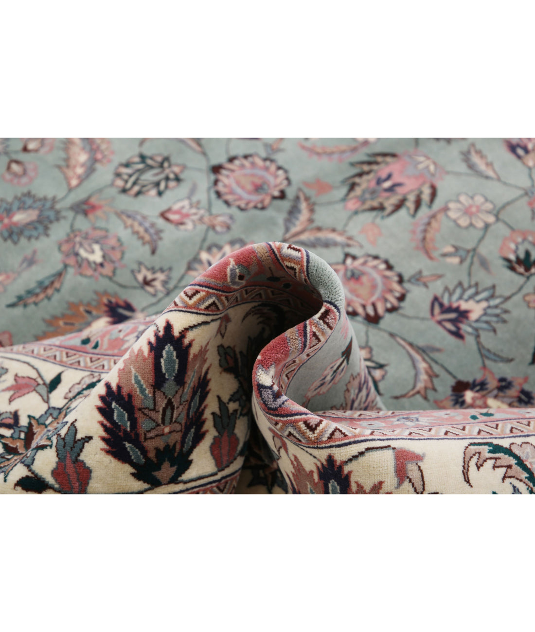 Heritage 9'2'' X 12'0'' Hand-Knotted Wool Rug 9'2'' x 12'0'' (275 X 360) / Green / Ivory