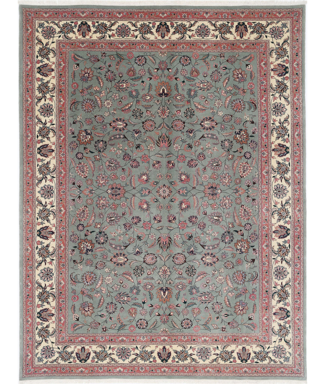 Heritage 9'2'' X 12'0'' Hand-Knotted Wool Rug 9'2'' x 12'0'' (275 X 360) / Green / Ivory