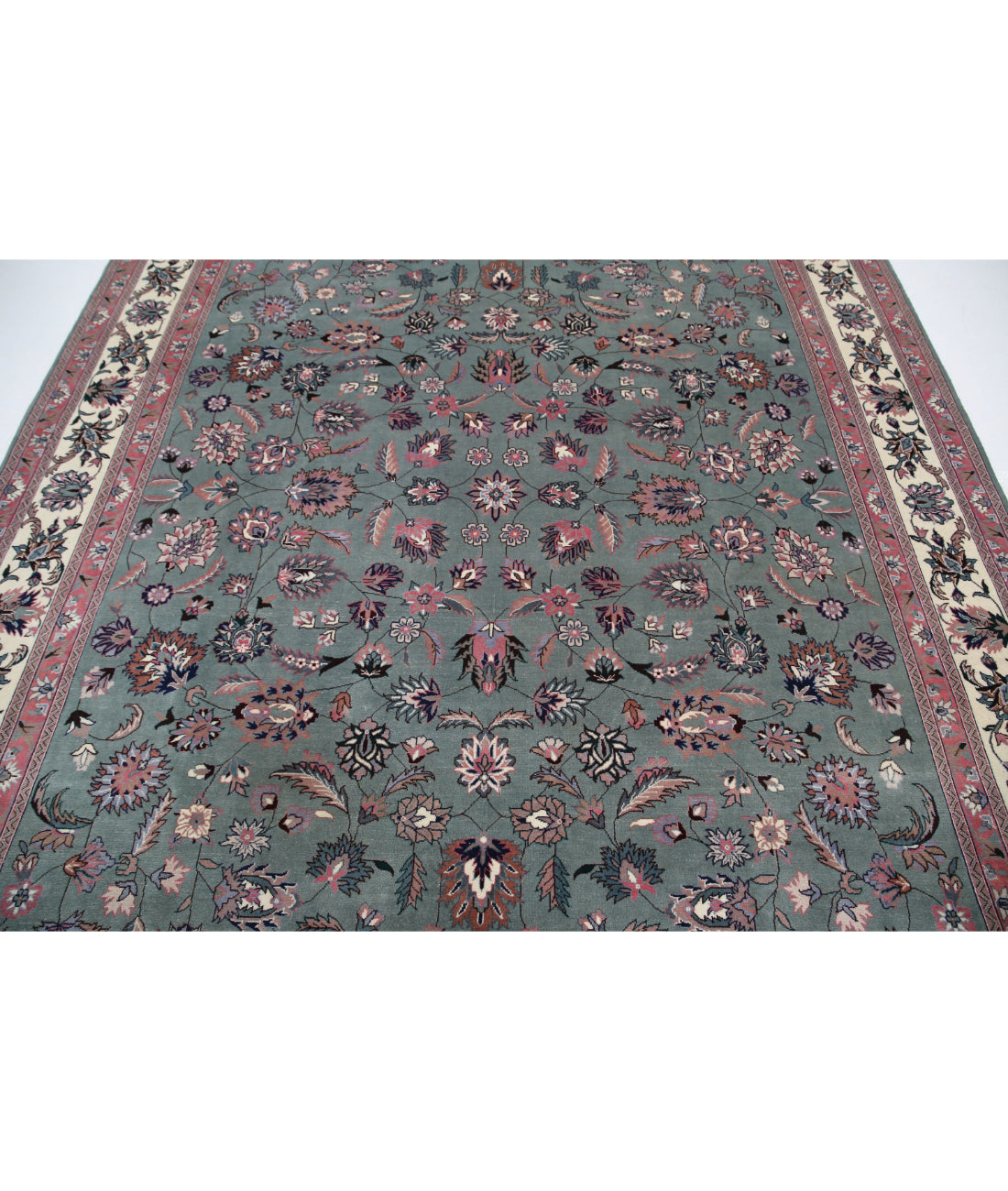 Heritage 8'0'' X 10'0'' Hand-Knotted Wool Rug 8'0'' x 10'0'' (240 X 300) / Green / Ivory