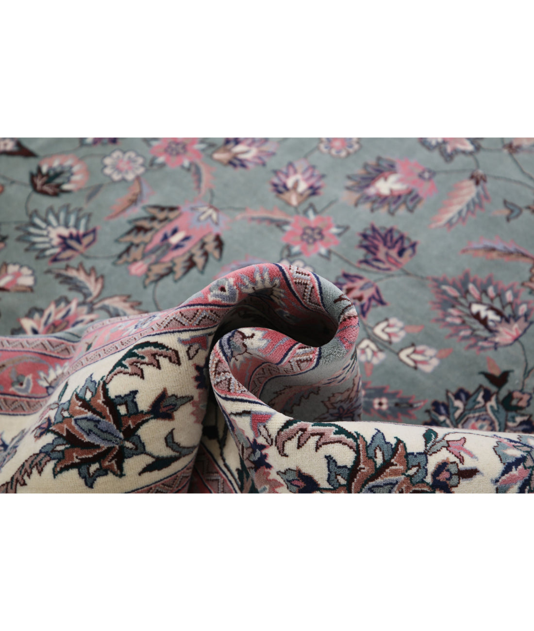 Heritage 8'0'' X 10'0'' Hand-Knotted Wool Rug 8'0'' x 10'0'' (240 X 300) / Green / Ivory