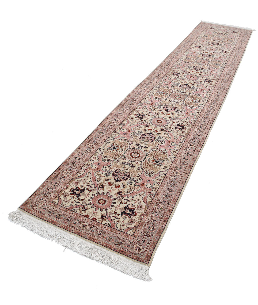 Heritage 2'9'' X 13'4'' Hand-Knotted Wool Rug 2'9'' x 13'4'' (83 X 400) / Ivory / Grey